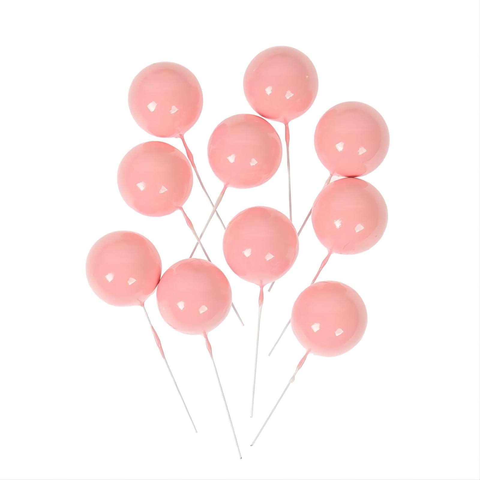 10PCS PINK SPHERE CAKE TOPPERS