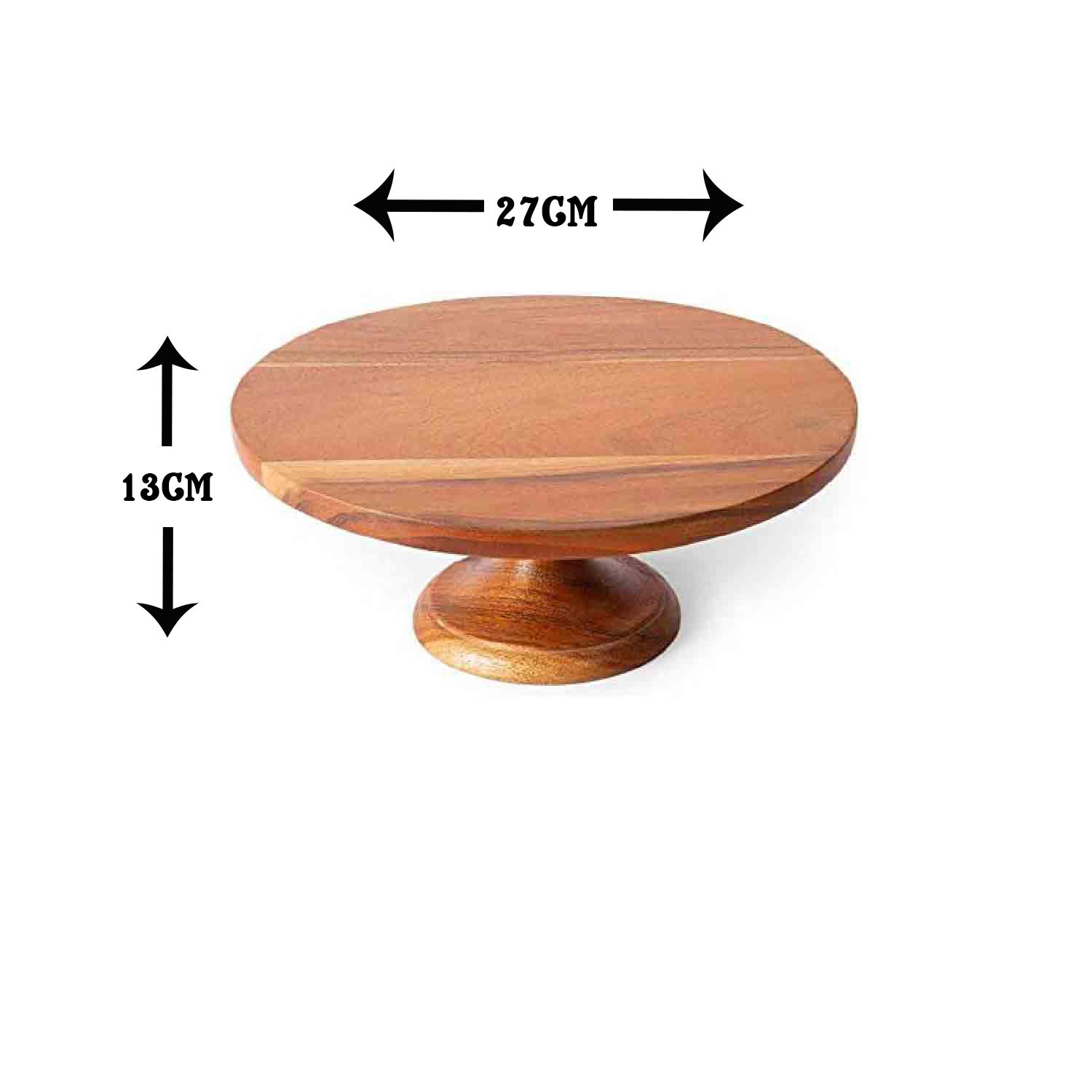 1PC 27CM DIAMETER X 13CM HEIGHT WOODEN TOP CAKE STAND
