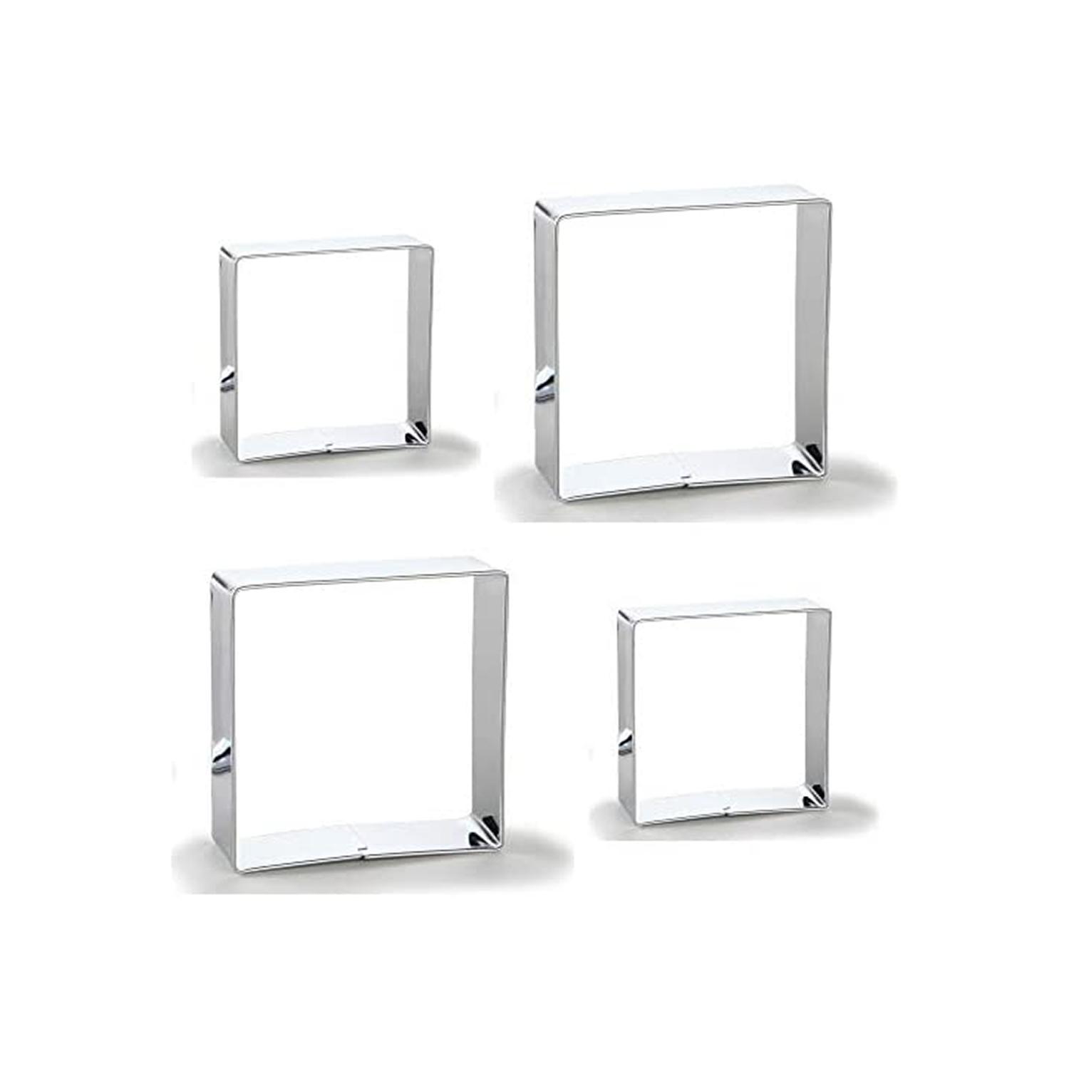 4PCS STAINLESS STEEL SQUARE METALLIC CUTTER