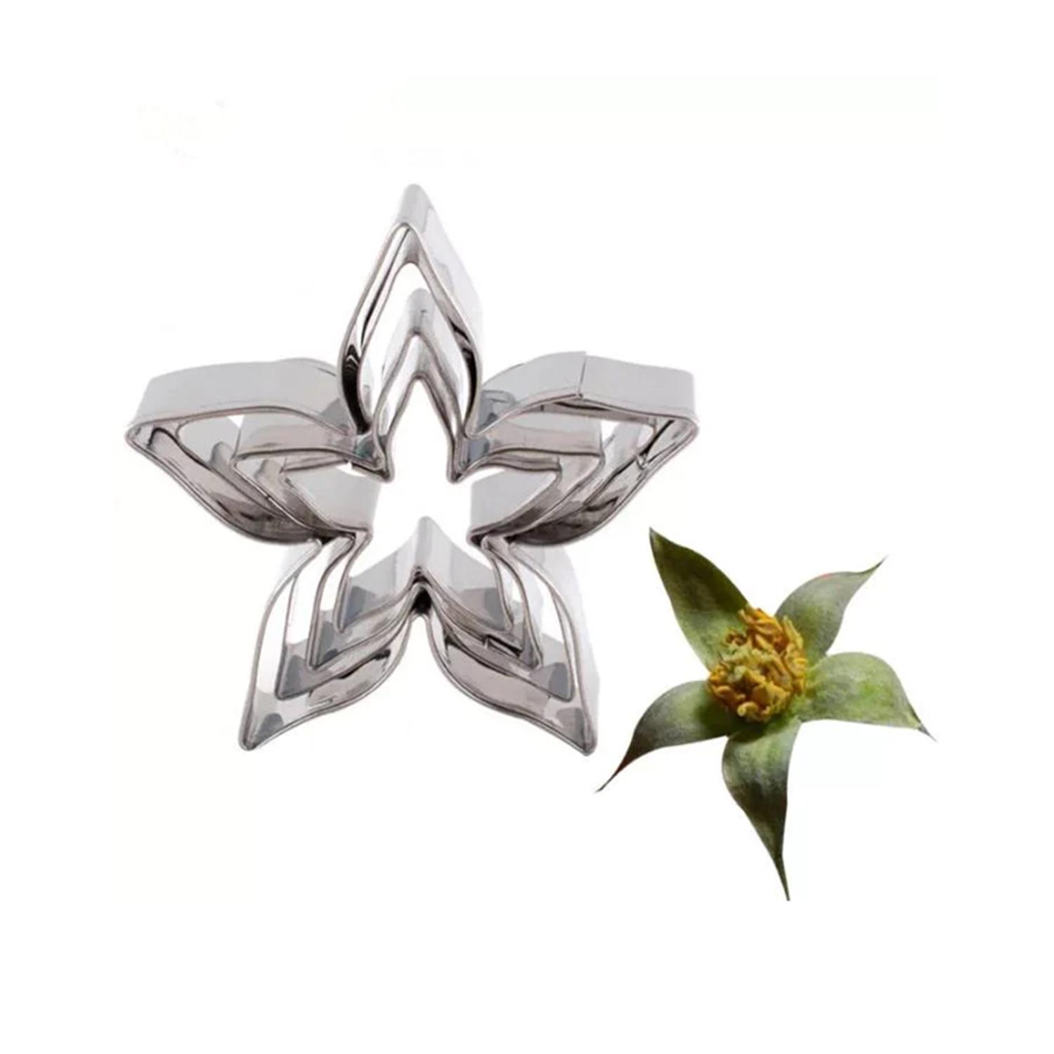 A340 4PCS STAINLESS STEEL ROSE CALYX CUTTER SET