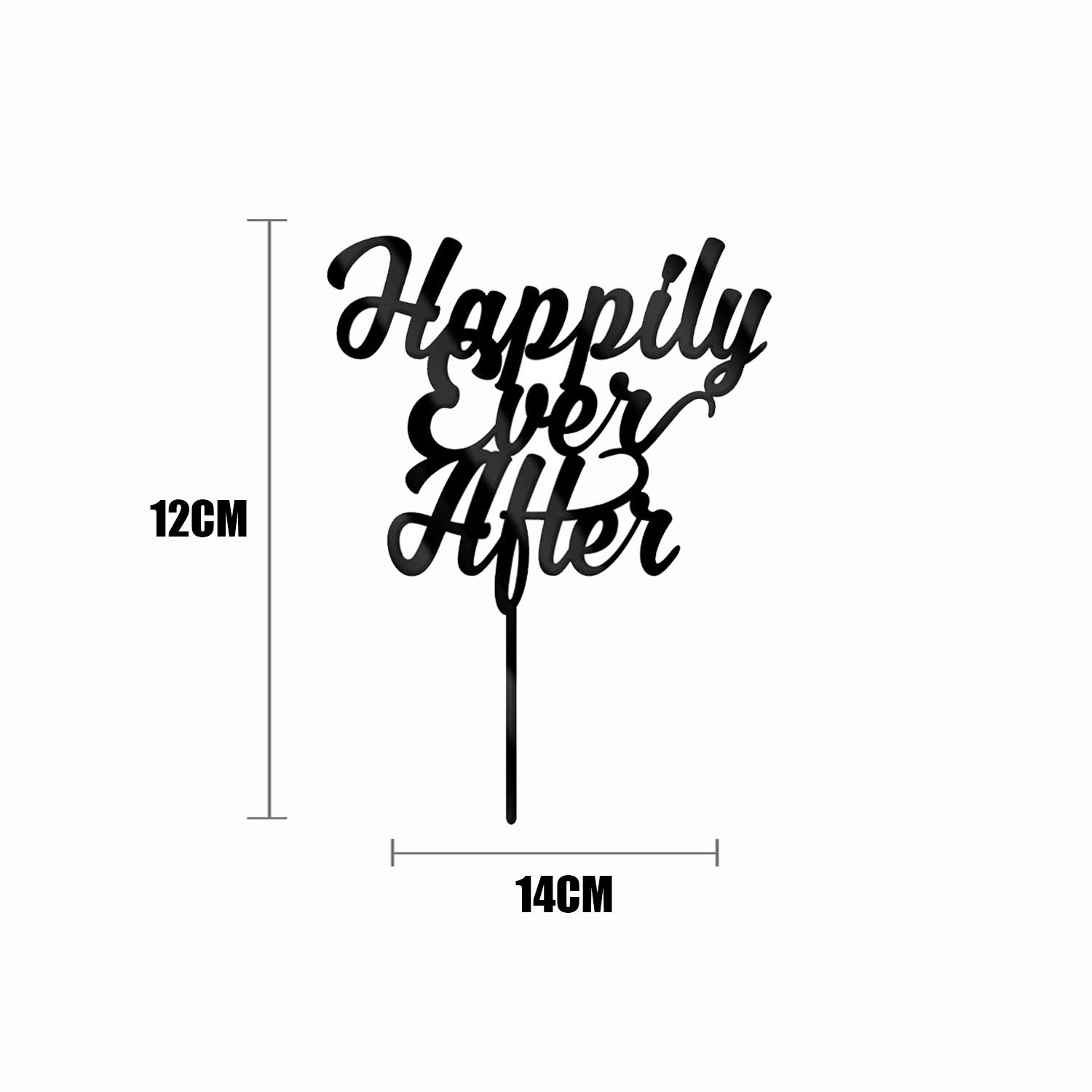 BLACK ACRYLIC HAPPILY EVER AFTER TOPPER