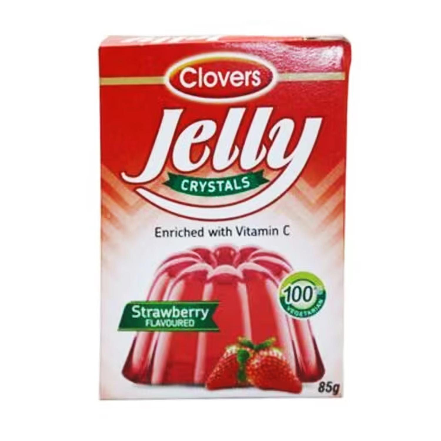 CLOVERS JELLY CRYSTALS STRAWBERRY 85GMS