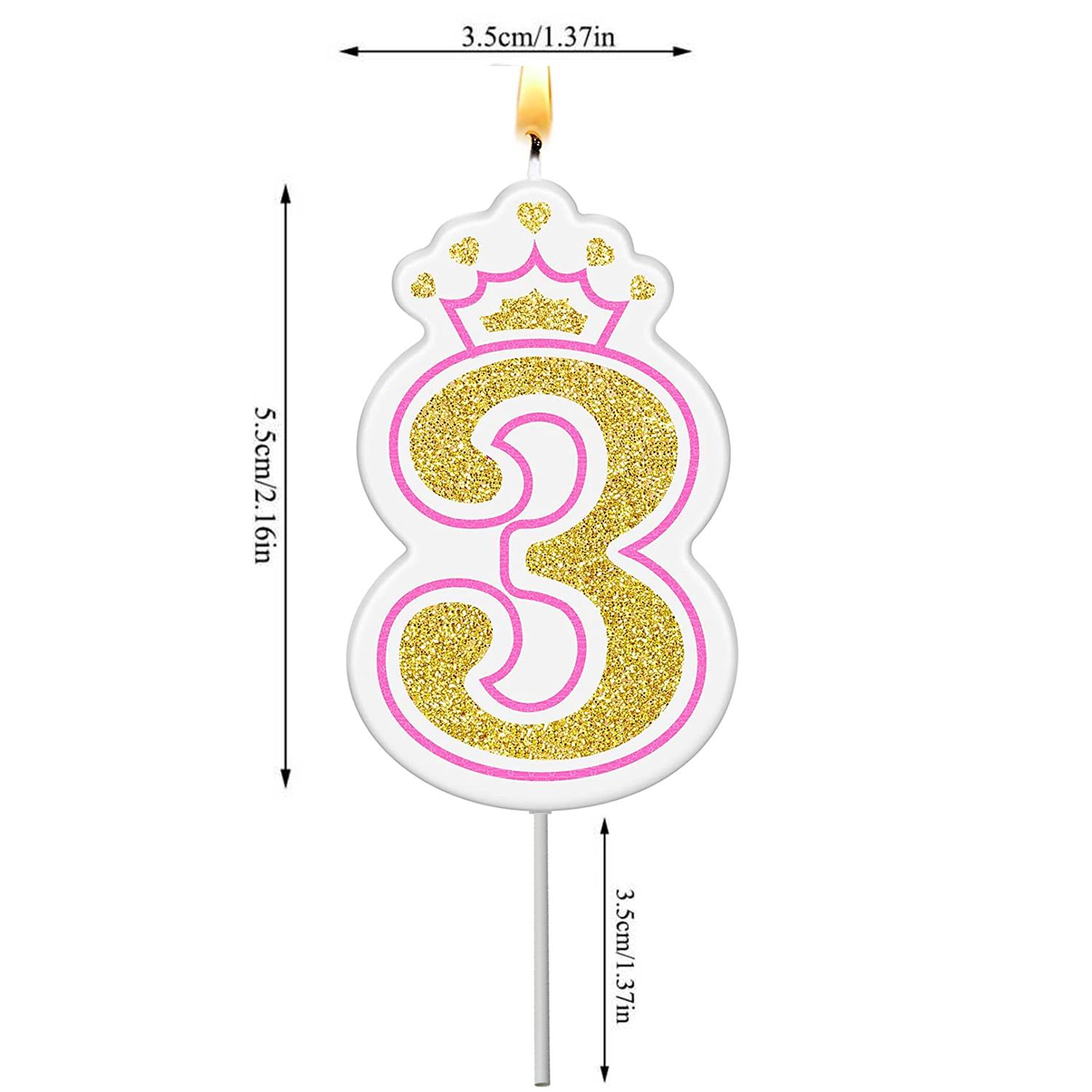 CROWN NUMBER CANDLE 3