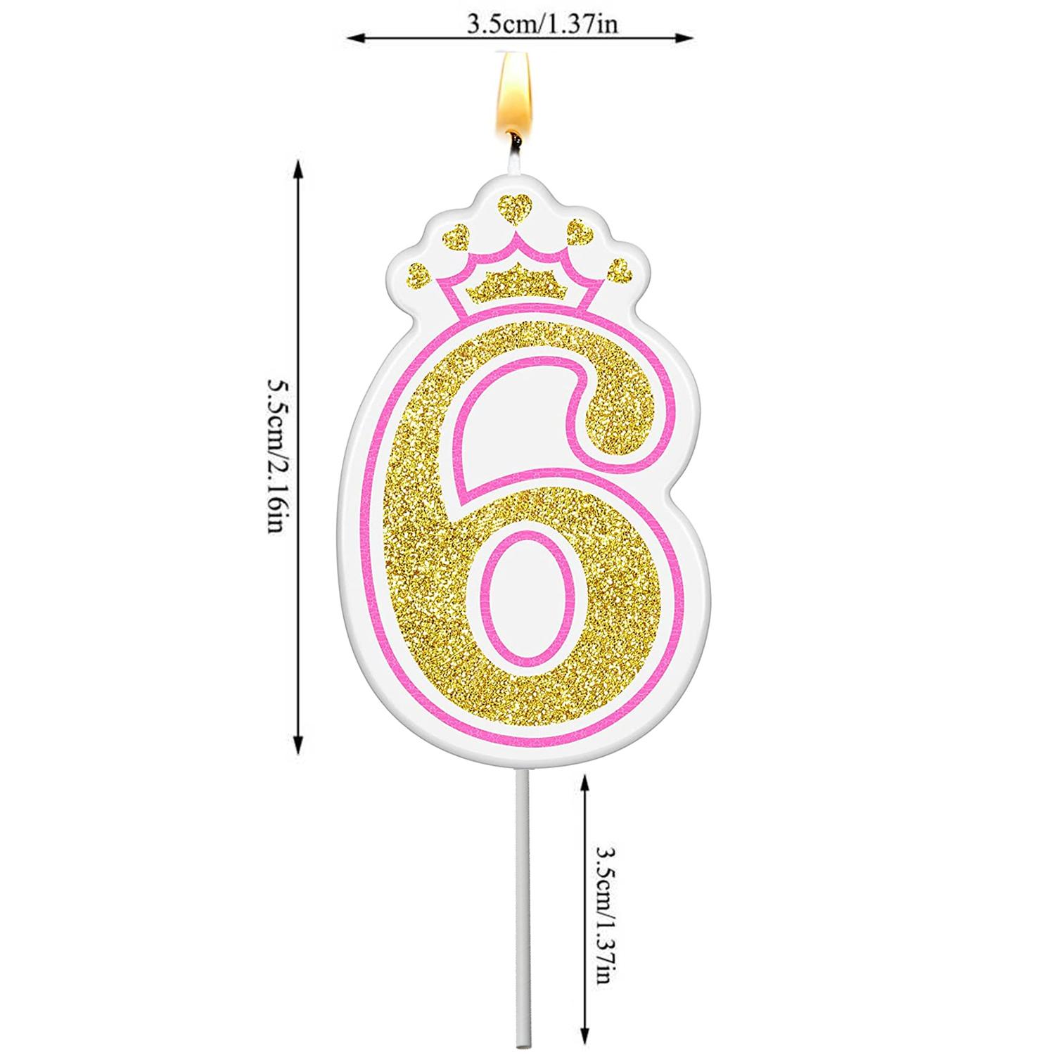 CROWN NUMBER CANDLE 6