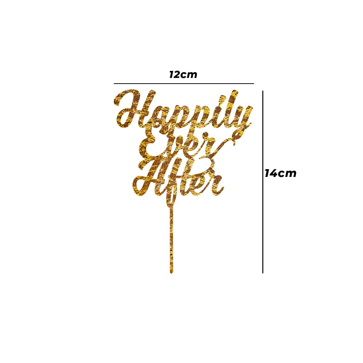 GOLD GLITTER HAPPILY EVER AFTER TOPPER