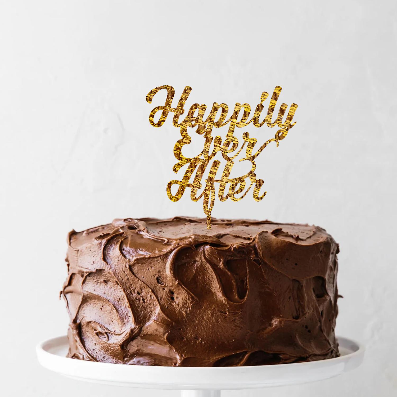 GOLD GLITTER HAPPILY EVER AFTER TOPPER