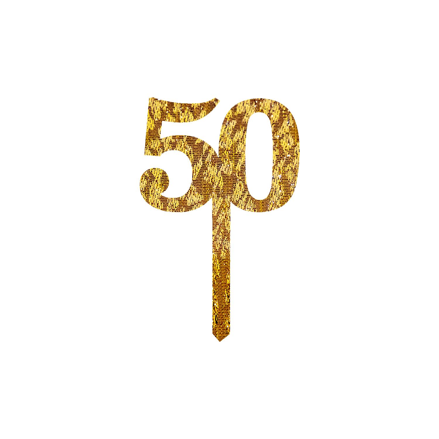 GOLD GLITTER NUMBER TOPPER NO 50