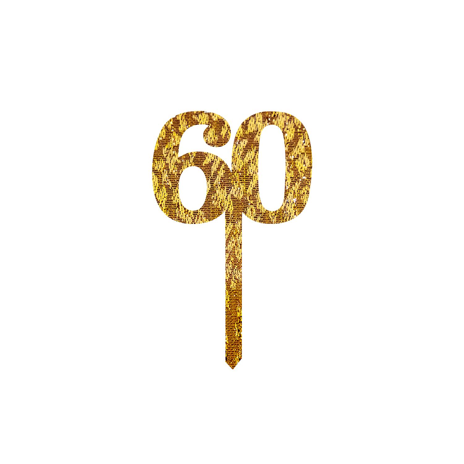 GOLD GLITTER NUMBER TOPPER NO 60