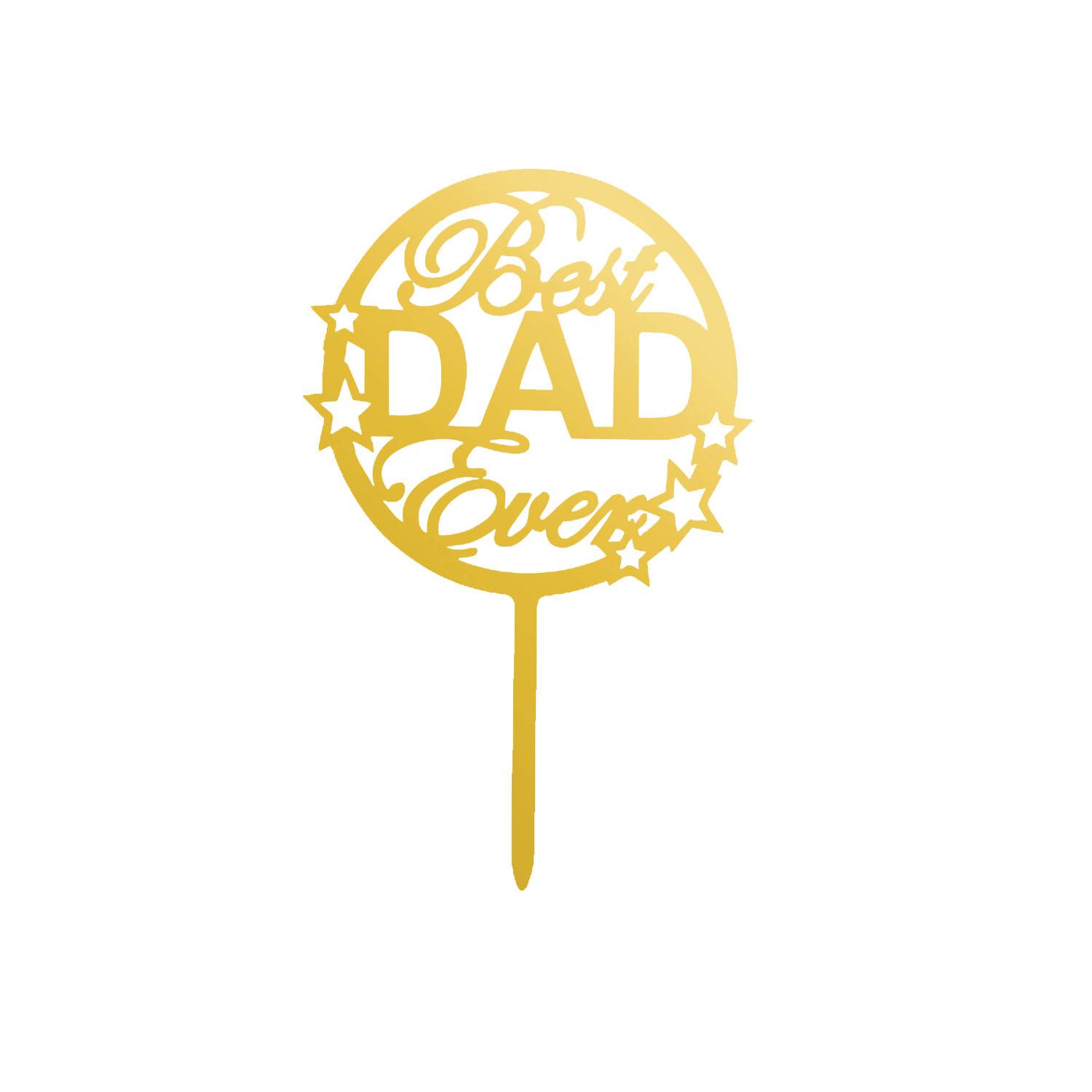 GOLD MIRROR ACRYLIC FATHERS DAY TOPPER NO 01