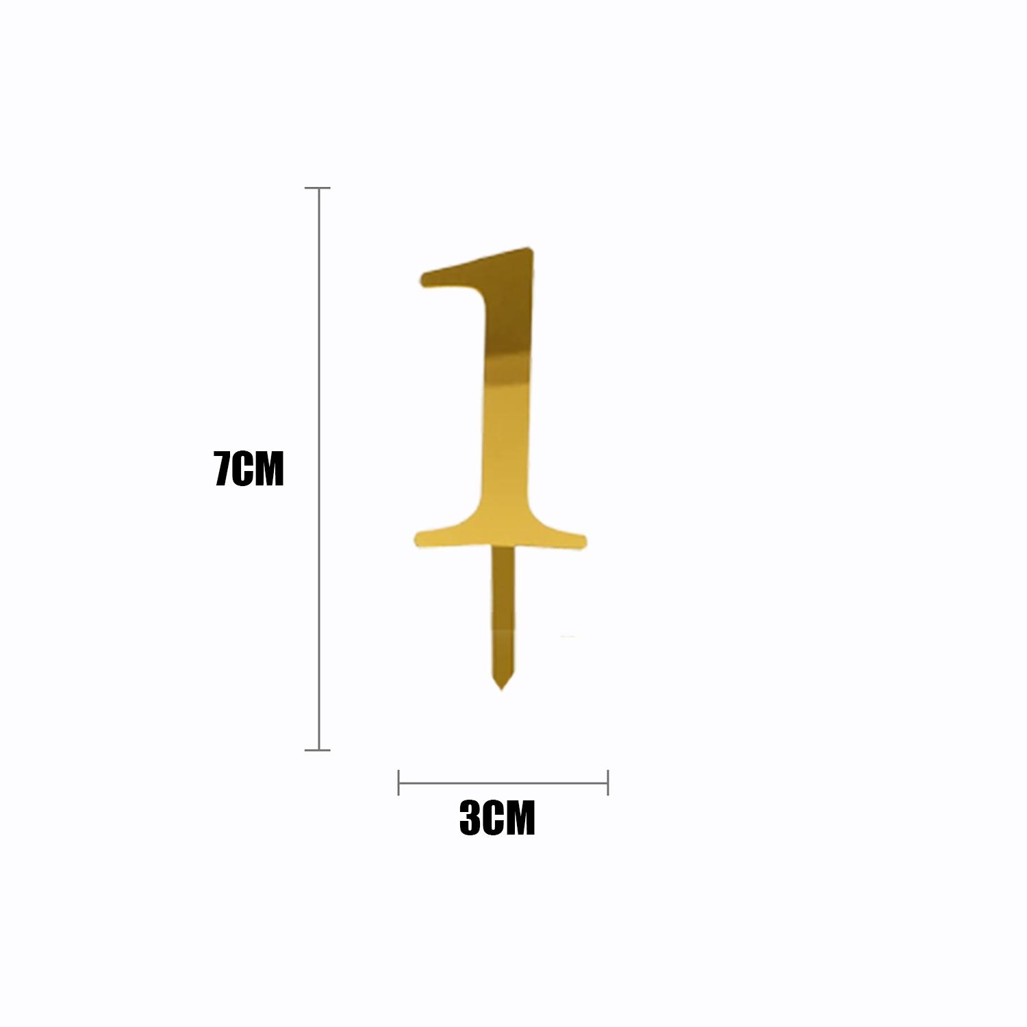 GOLD MIRROR ACRYLIC MINI NUMBER TOPPER 1