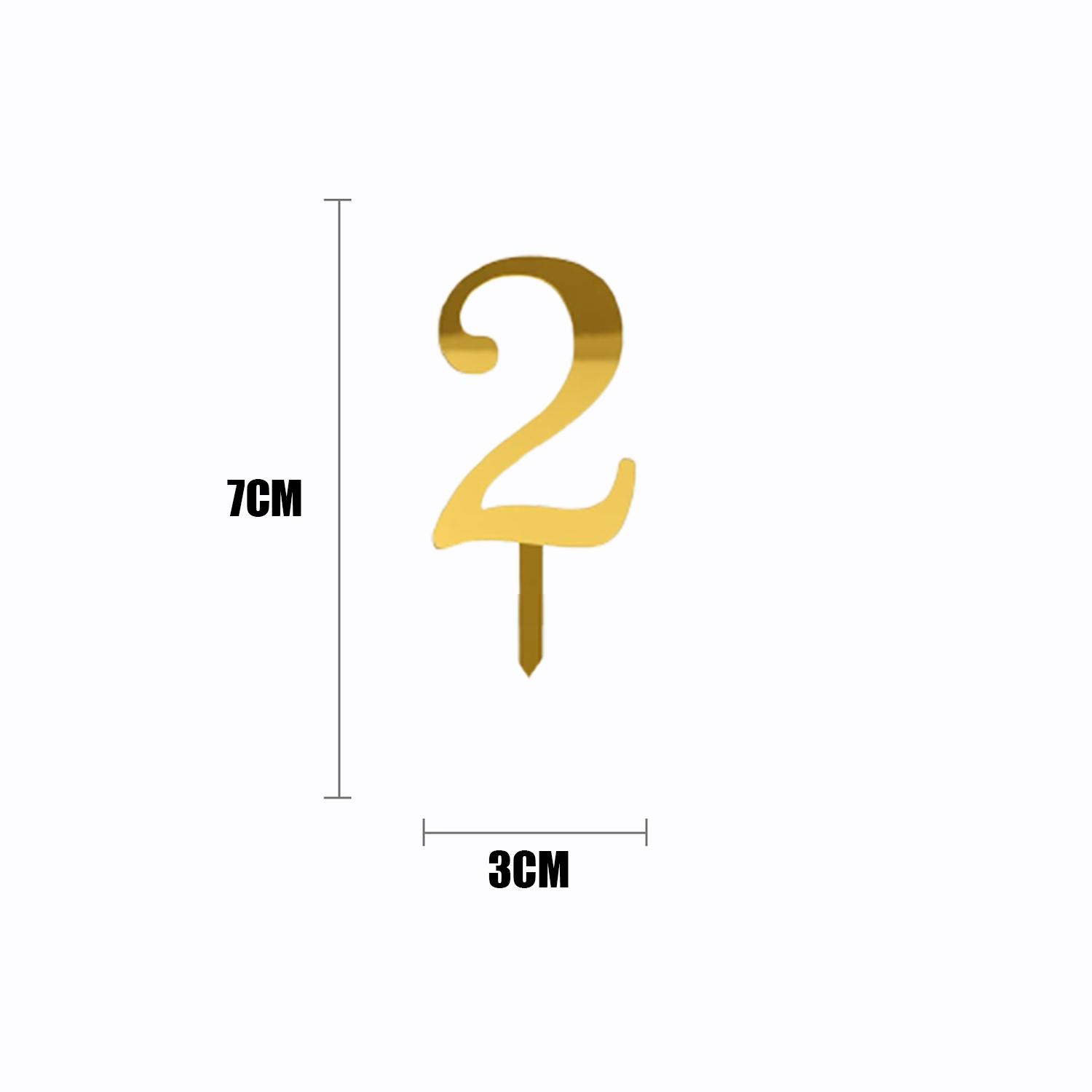 GOLD MIRROR ACRYLIC MINI NUMBER TOPPER 2