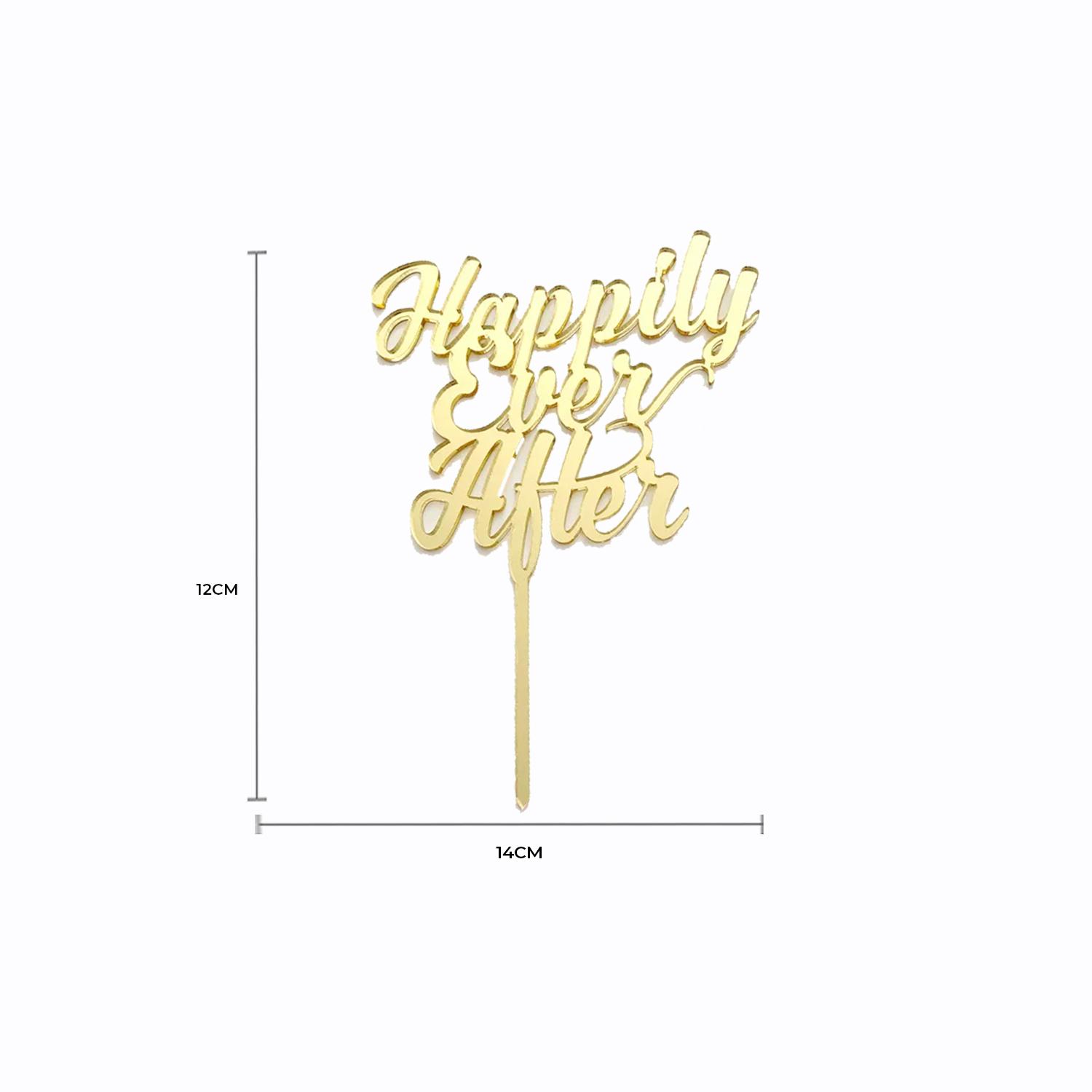 GOLD MIRROR HAPPILY EVER AFTER TOPPER