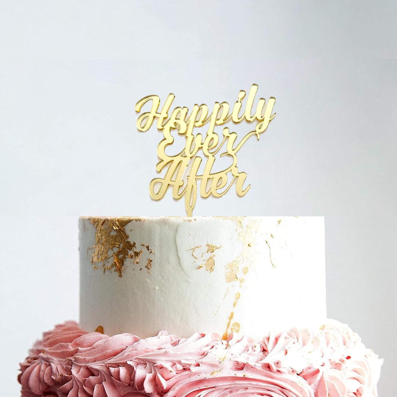 GOLD MIRROR HAPPILY EVER AFTER TOPPER