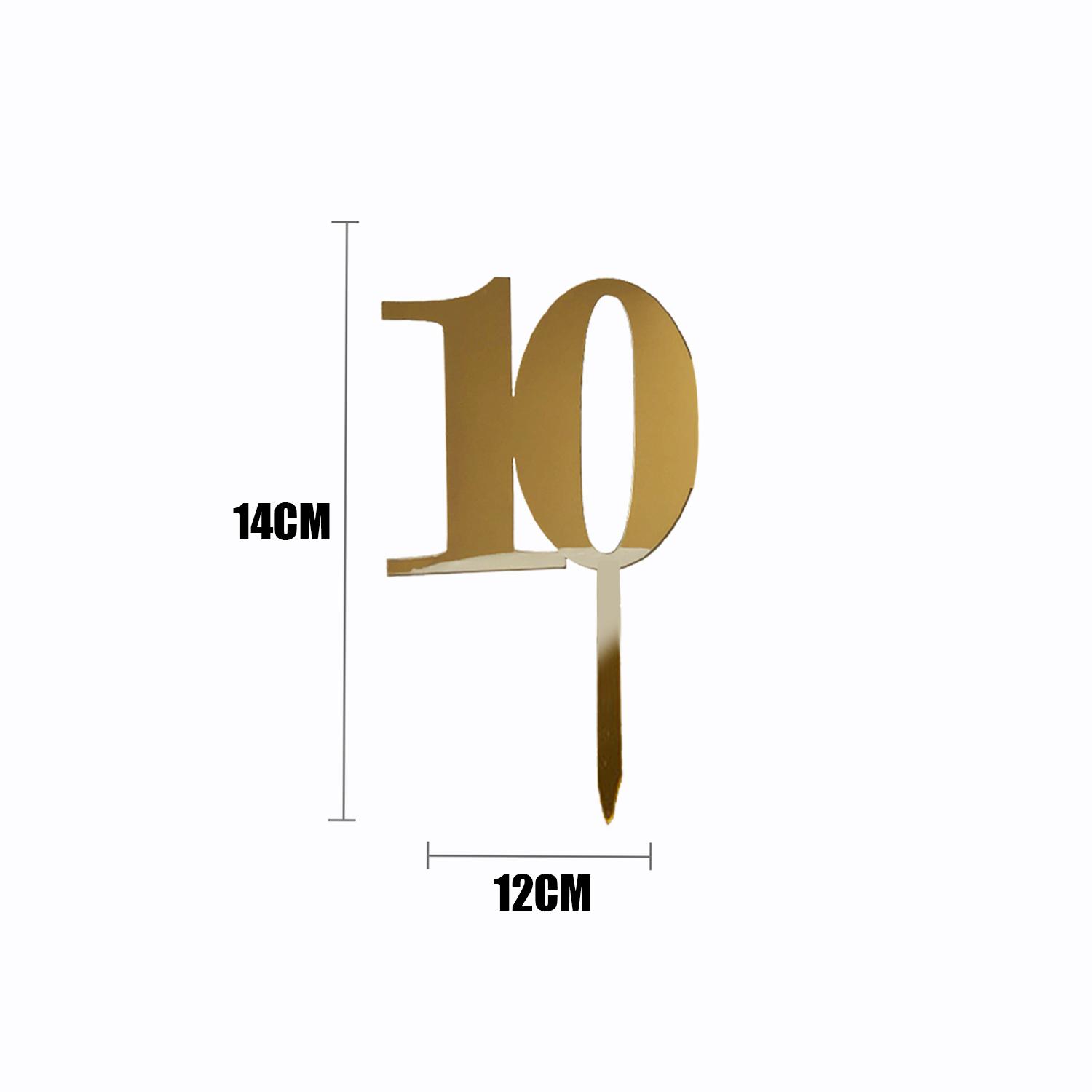 GOLD MIRROR NUMBER TOPPER NO 10