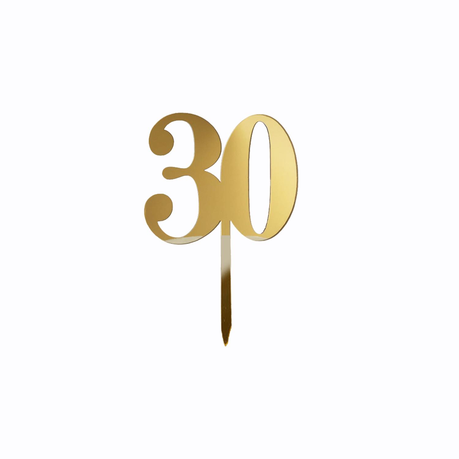 GOLD MIRROR NUMBER TOPPER NO 30