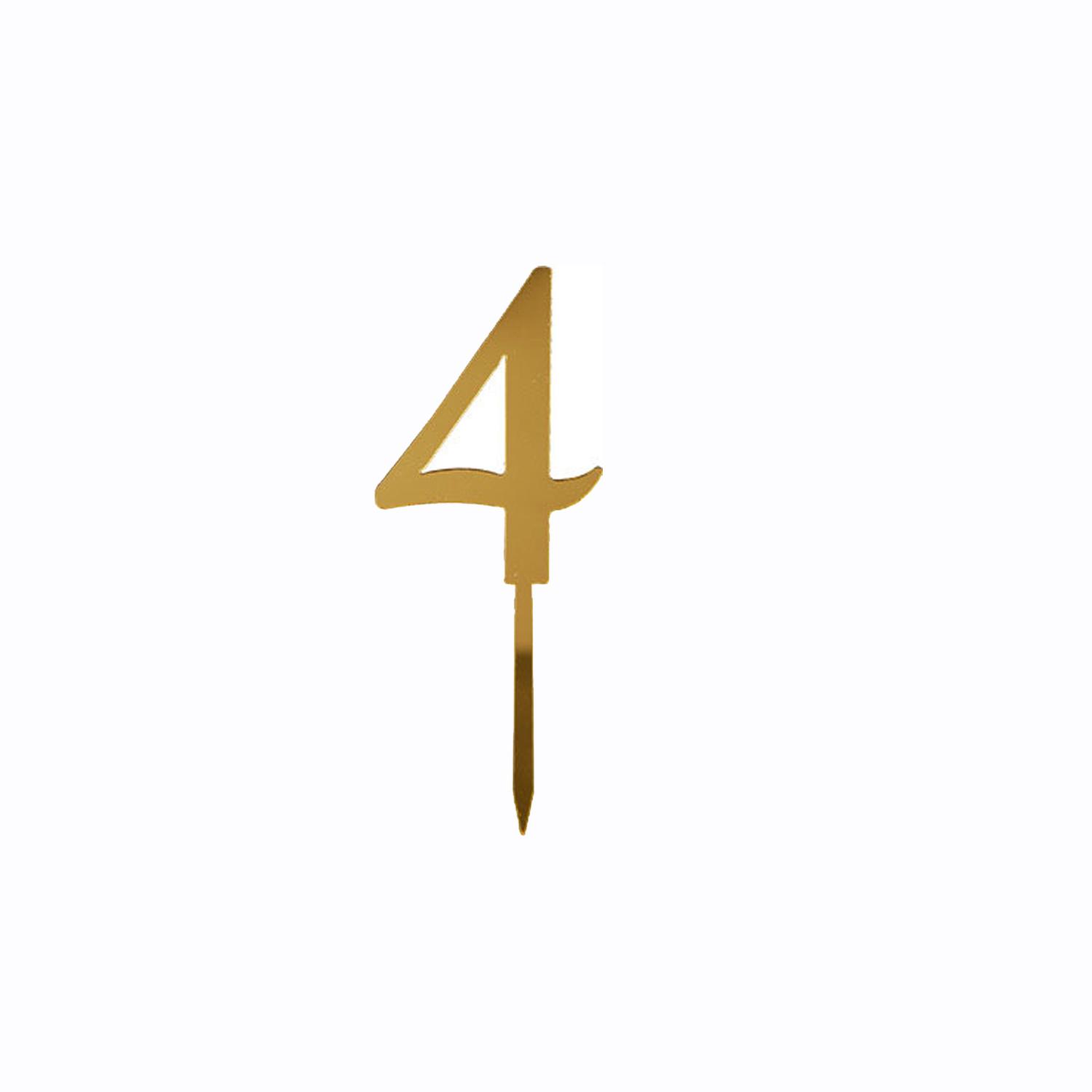 GOLD MIRROR NUMBER TOPPER NO 4