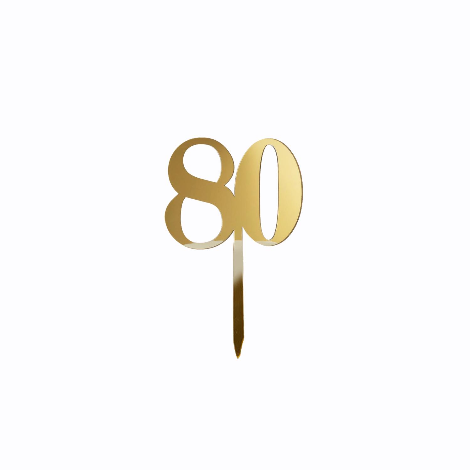 GOLD MIRROR NUMBER TOPPER NO 80