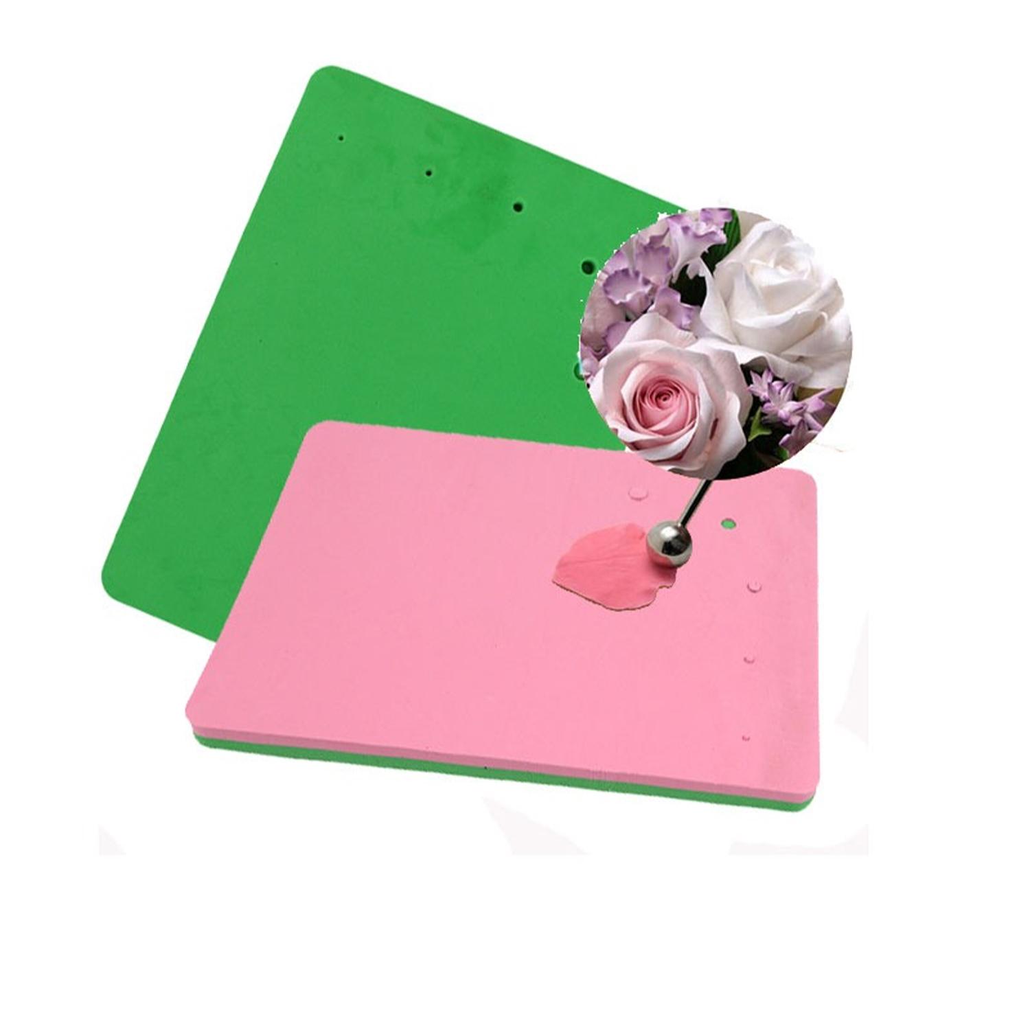 GREEN AND PINK FLOWER FOAM PADS