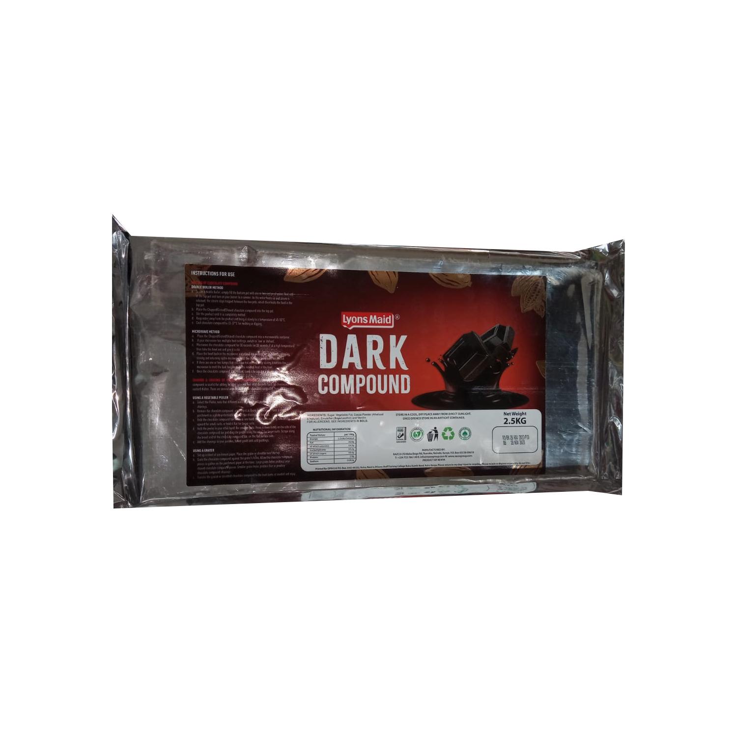 PACK OF 4 - LYONS MAID DARK CHOCOLATE COMPOUND  2.5KG (Wholesale)