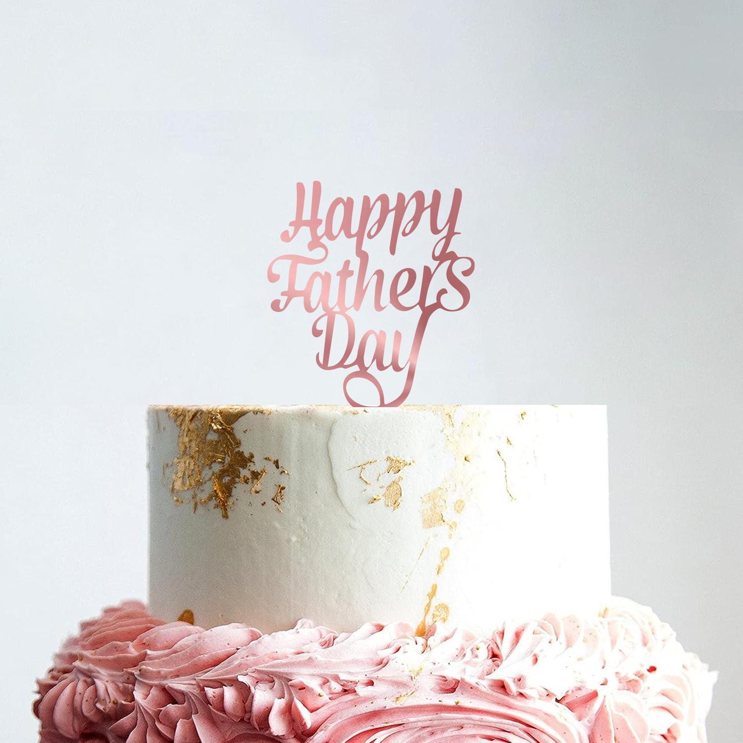 ROSE GOLD ACRYLIC FATHERS DAY TOPPER NO 01