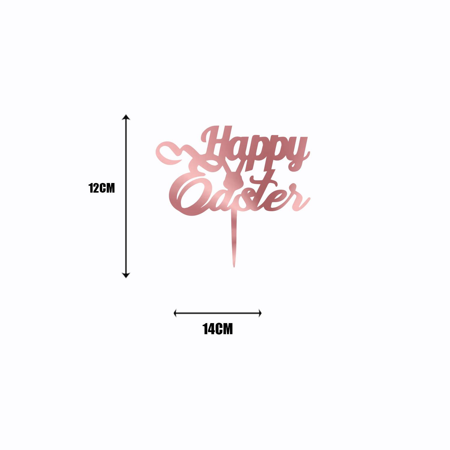 ROSE GOLD ACRYLIC HAPPY EASTER TOPPER NO 01