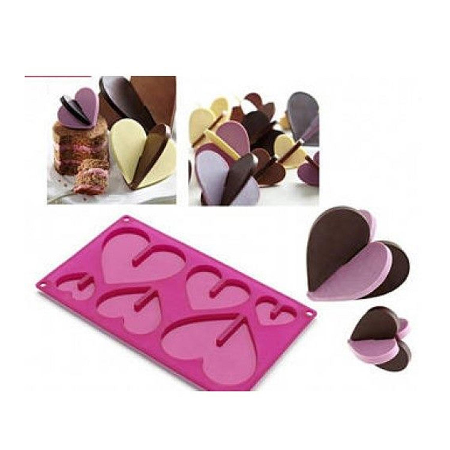 SCM0014 3D PINK LOVE HEART CHOCOLATE MOULD