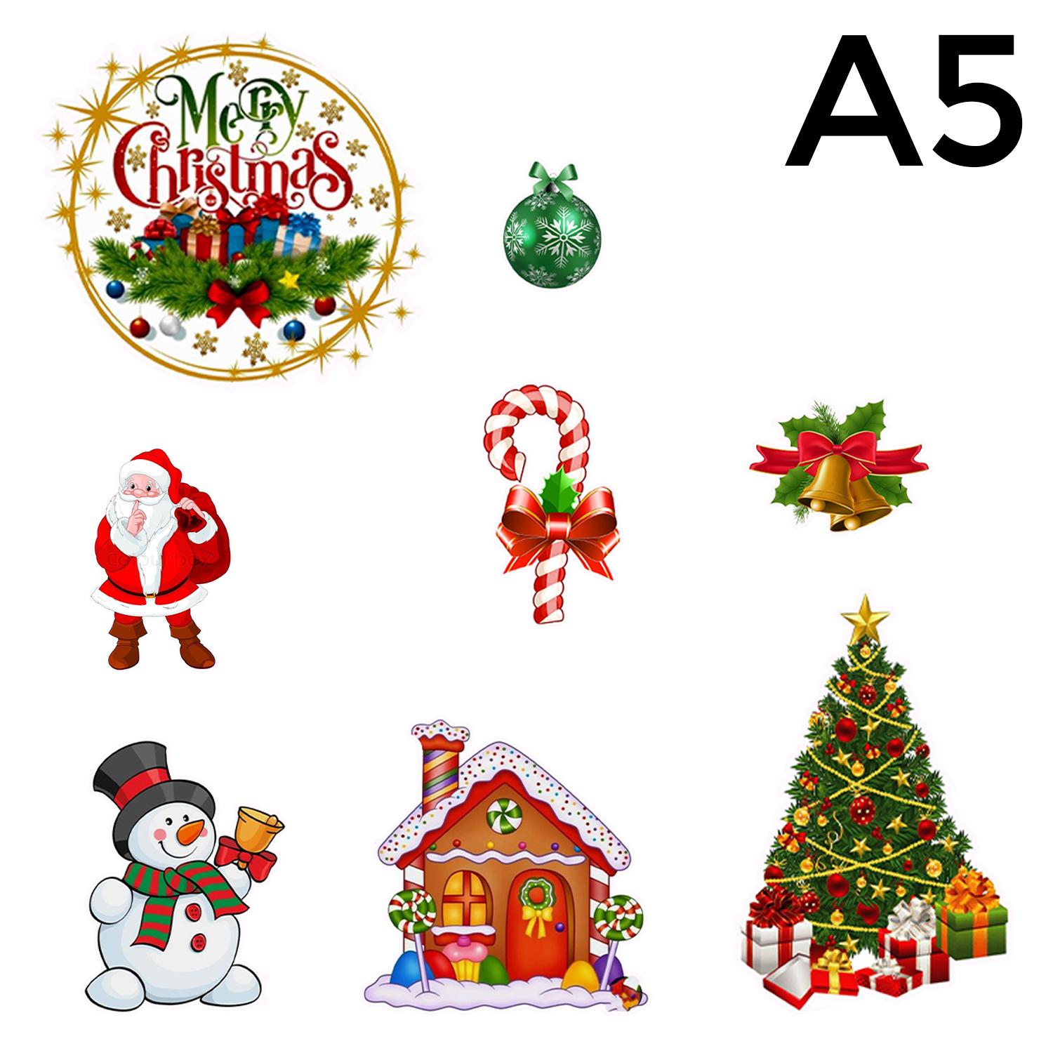 SET OF 8 MERRY CHRISTMAS PAPER TOPPER