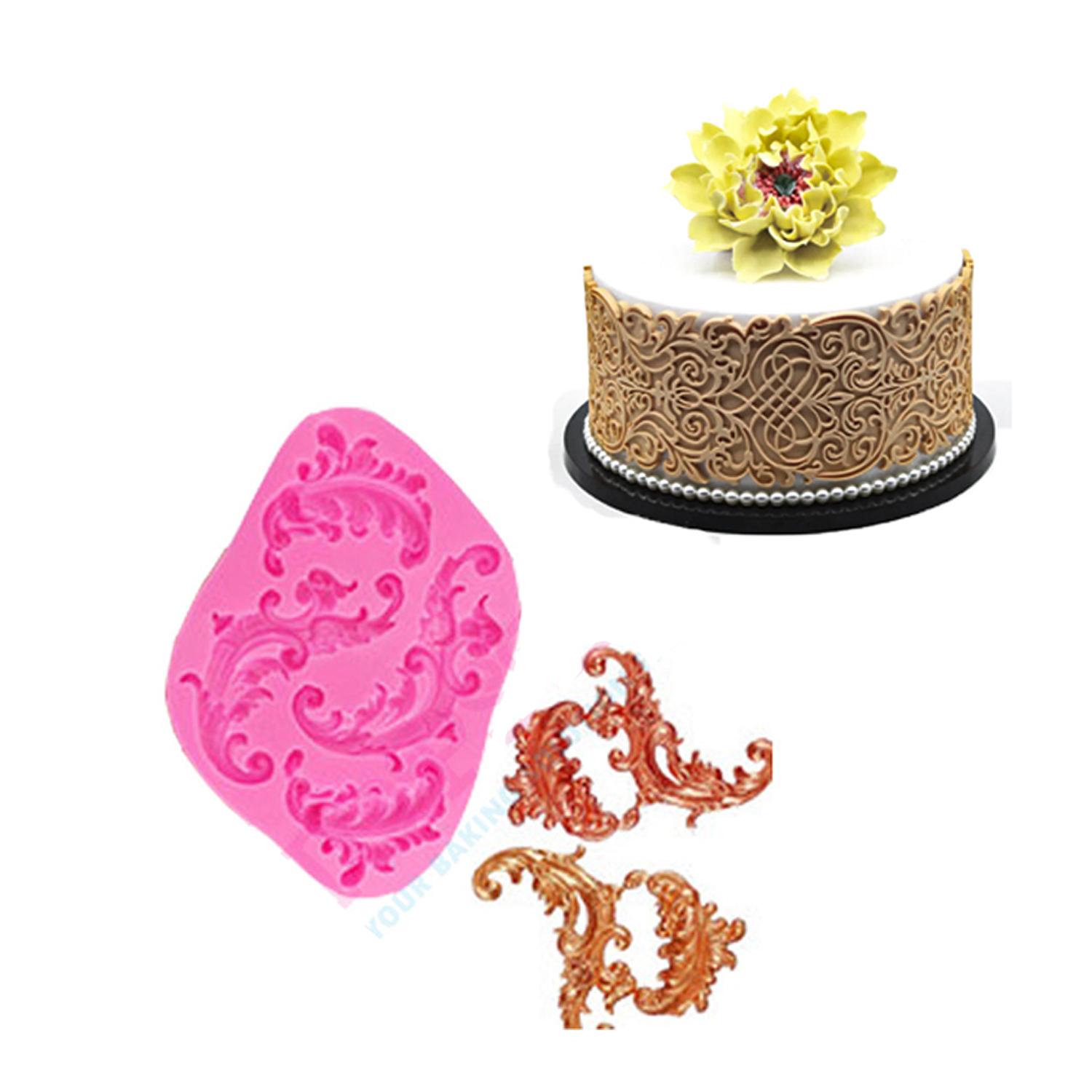 SFGM0142 EMBOSSED PATTERN LACE CAKE BORDER SILICON MOLDS