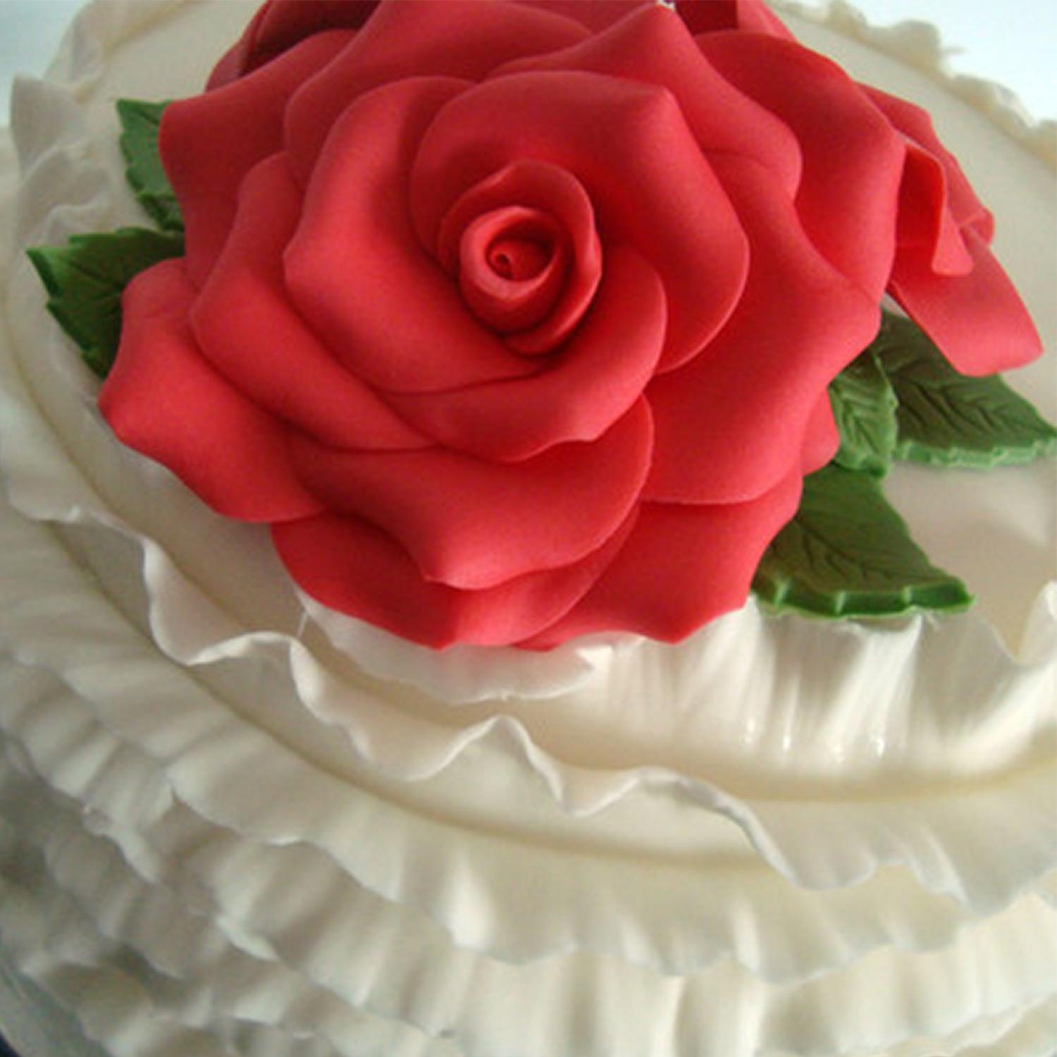 SUPER CAKES BIG ROSE FLOWER RED