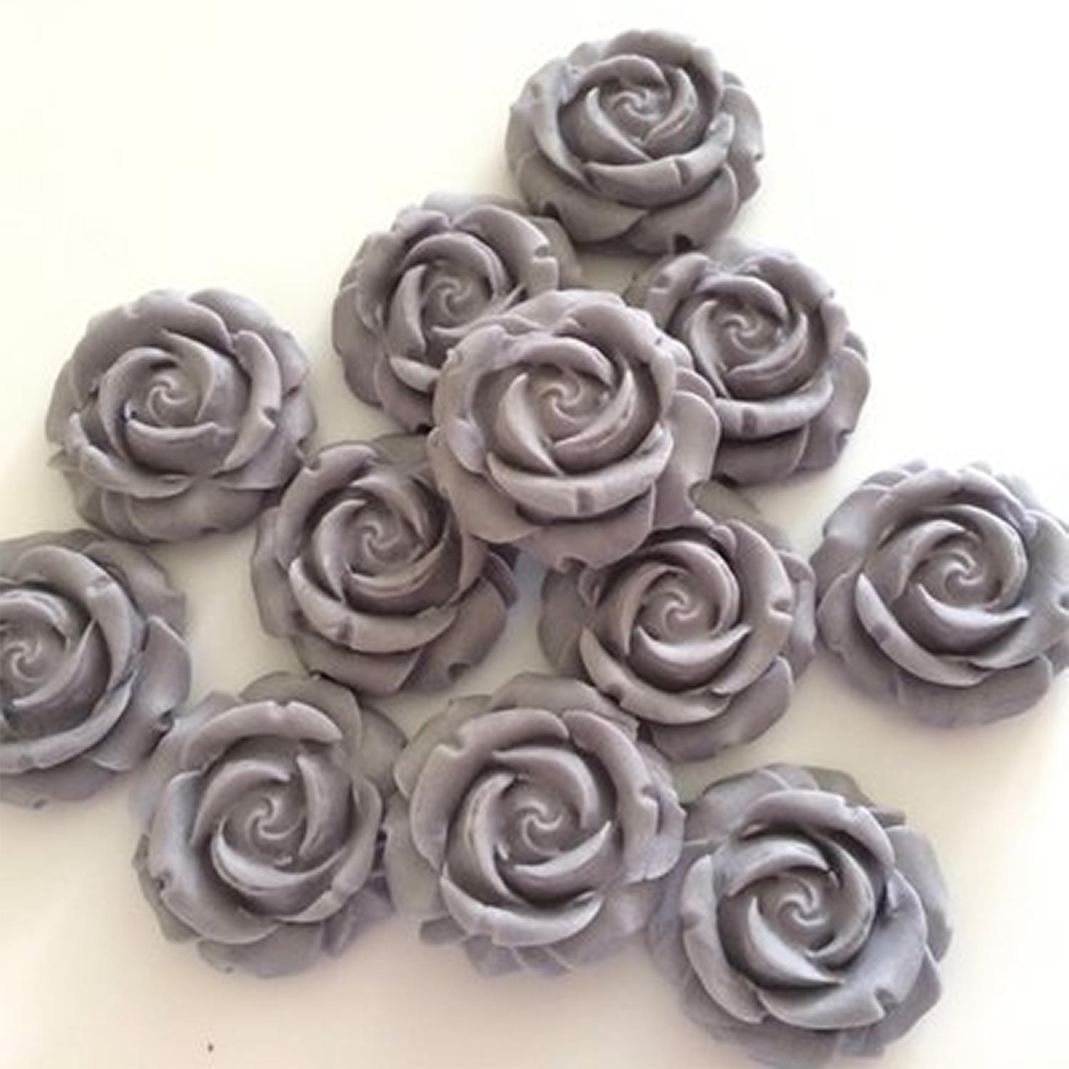 SUPER CAKES SMALL ROSE FLOWERS GREY