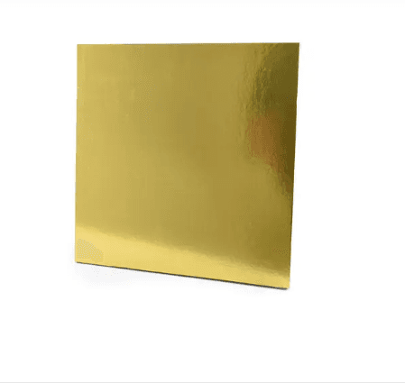 PACK OF 100 - 10'' SQUARE SMOOTH GOLD CAKE BOARD