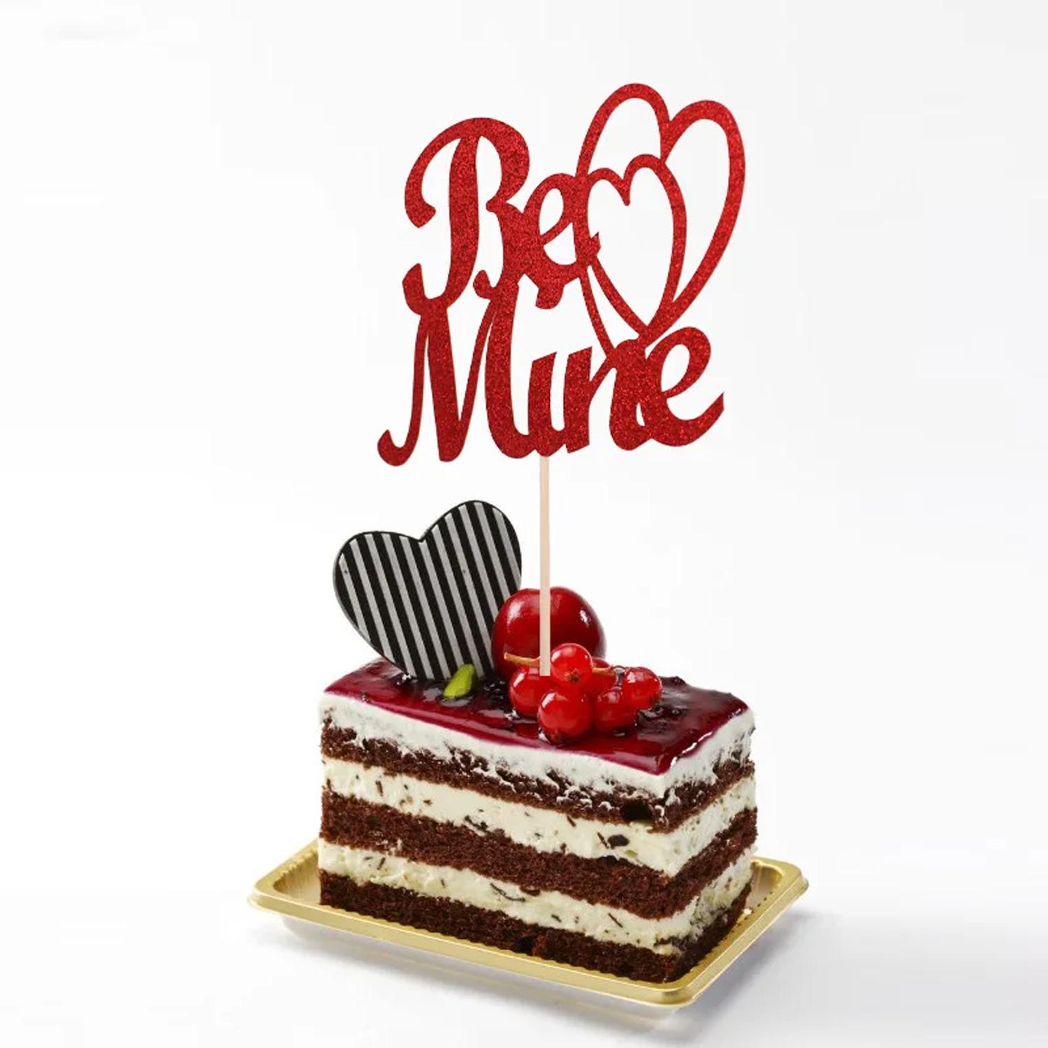1PC BE MINE RED PAPER TOPPER