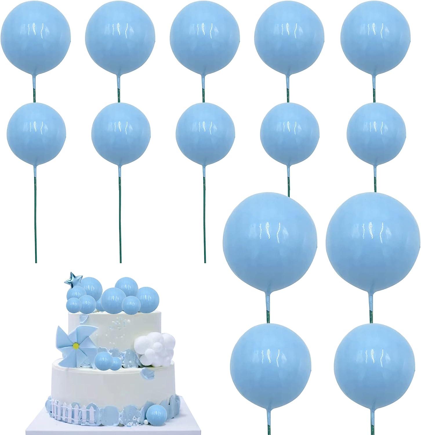 10PCS BLUE SPHERE CAKE TOPPER