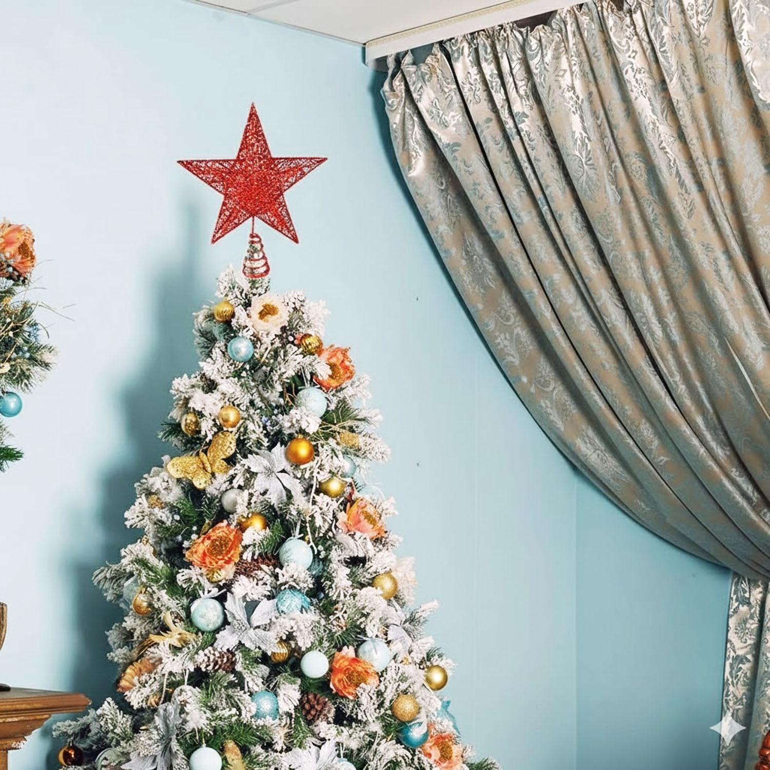 6'' RED CHRISTMAS TREE STAR