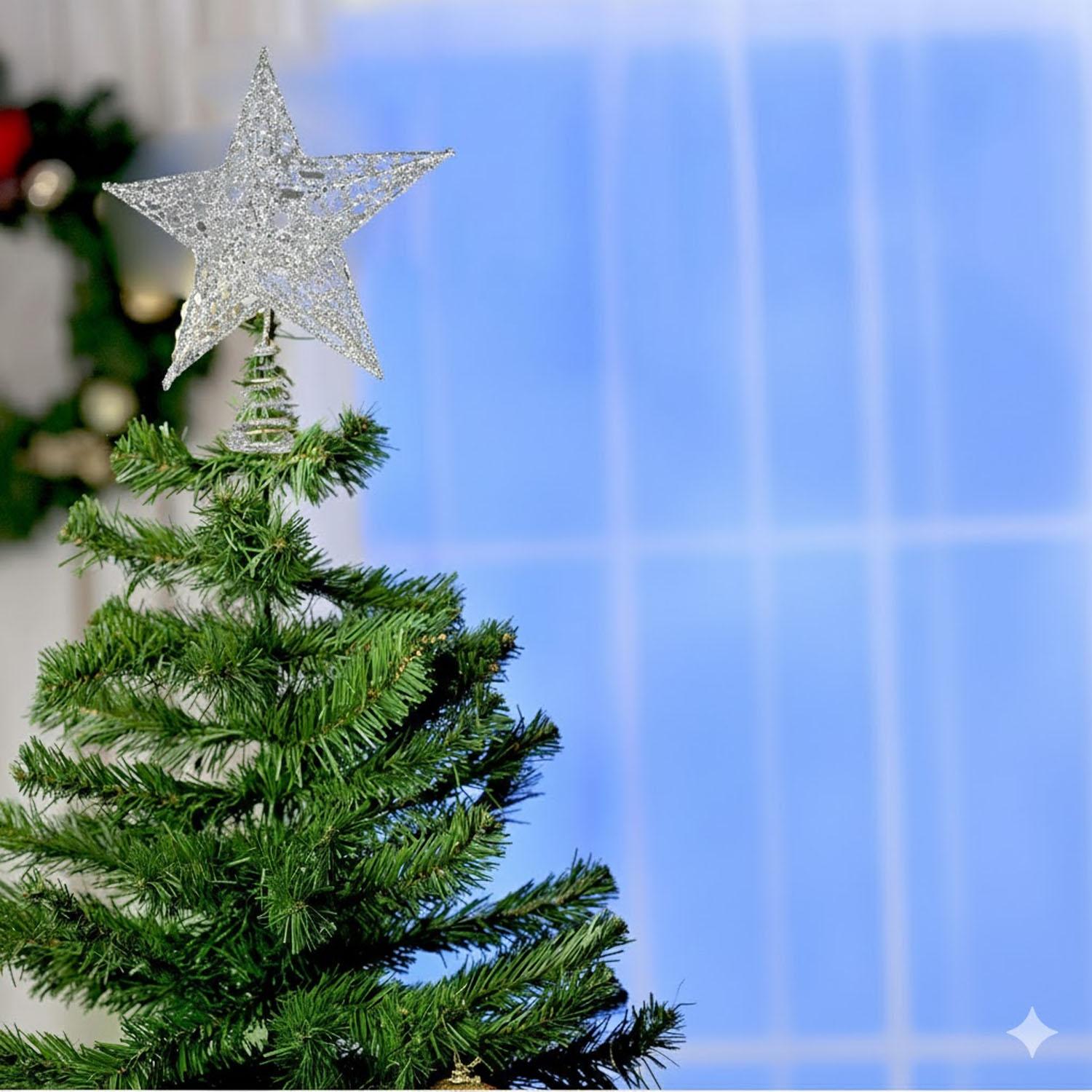 6'' SILVER CHRISTMAS TREE STAR