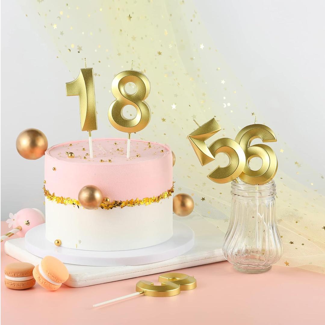 GOLD NUMBER CANDLE 0, BIRTHDAY CANDLES, GOLD CANDLES, CAKE NUMBER CANDLES ,PARTY CELEBRATION