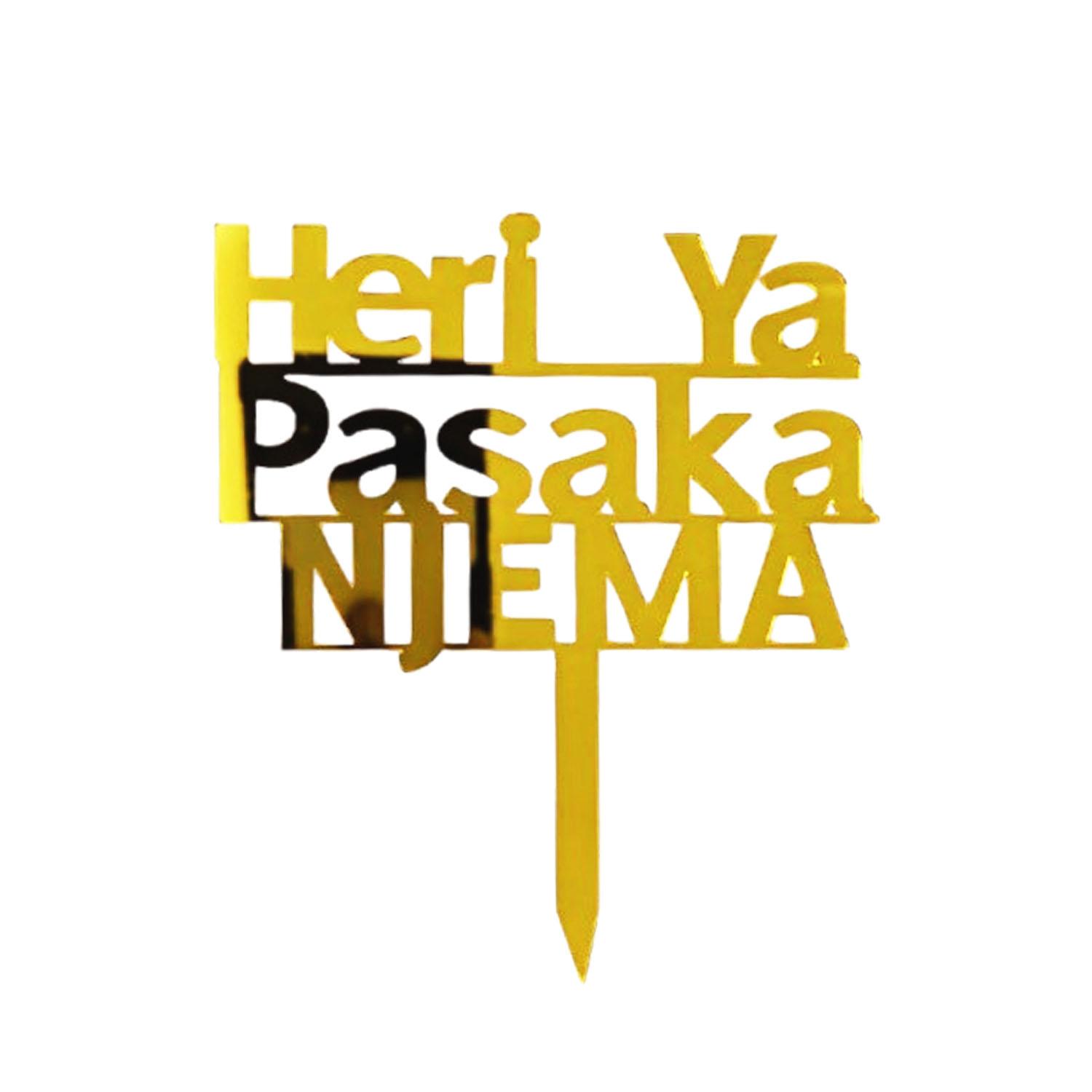 GOLD MIRROR ACRYLIC HAPPY EASTER TOPPER NO 01