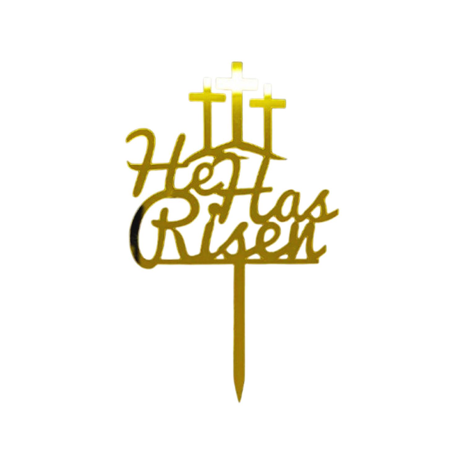 GOLD MIRROR ACRYLIC HAPPY EASTER TOPPER NO 01