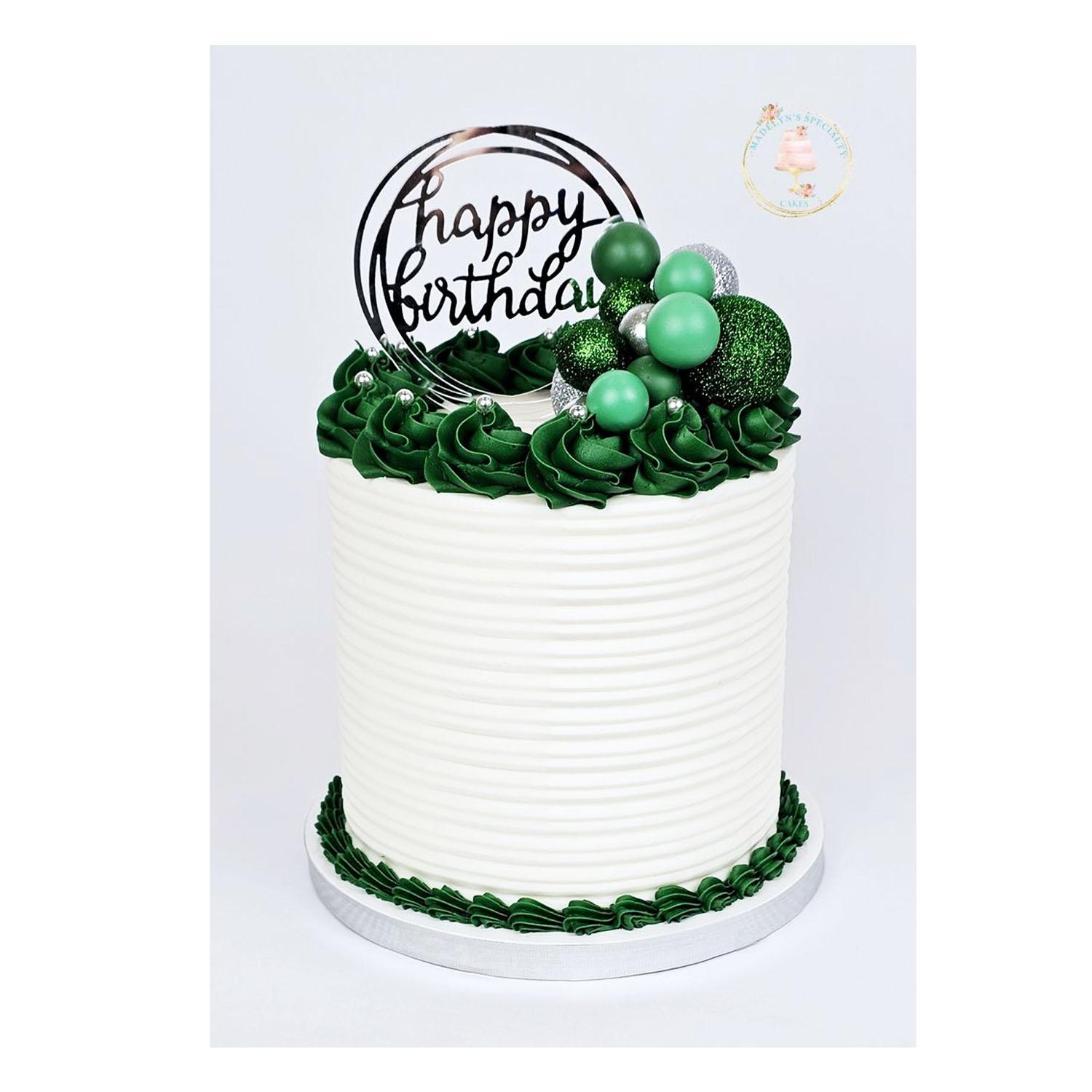 10PC GLITTER GREEN PHERE CAKE TOPPER