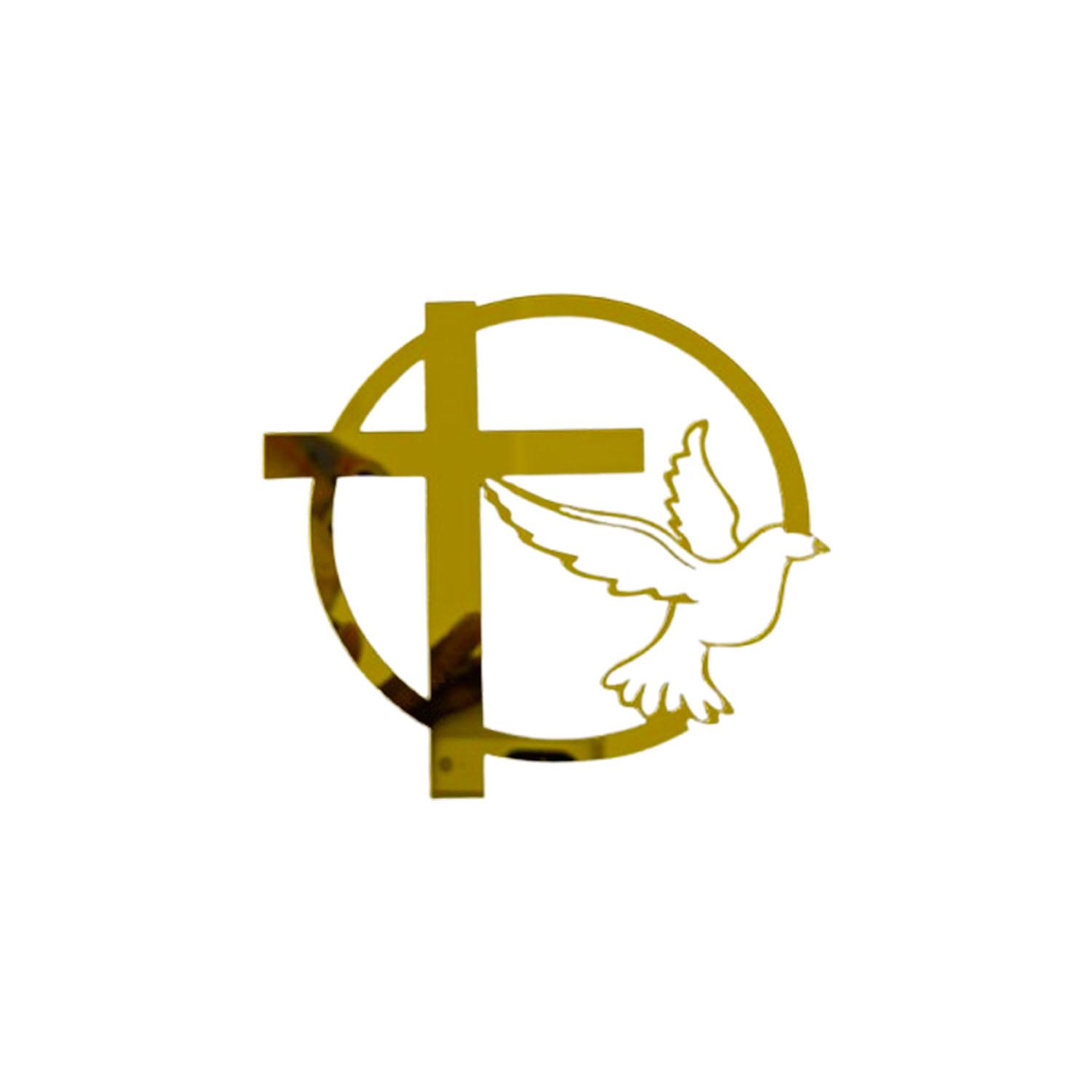 GOLD MIRROR ACRYLIC CHRISTENING DAY TOPPER NO 01