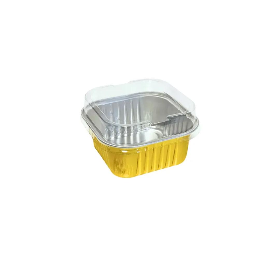 GOLD SQUARE FOIL BAKING TIN ALUMINIUM PUNNET 300ML