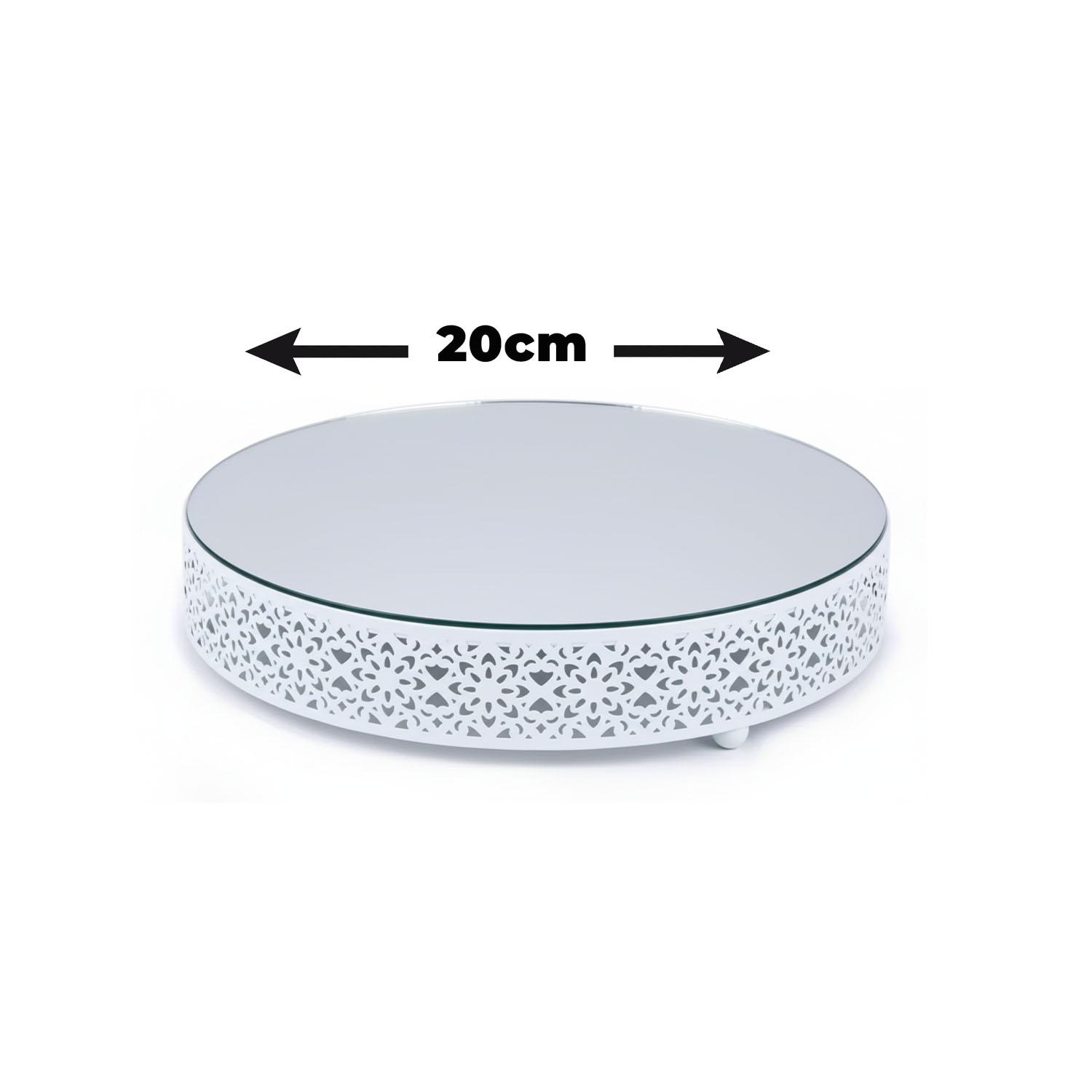 WYOMING WHITE MIRROR TOP 1 PIECE CAKE STAND DIAMETER 20CM