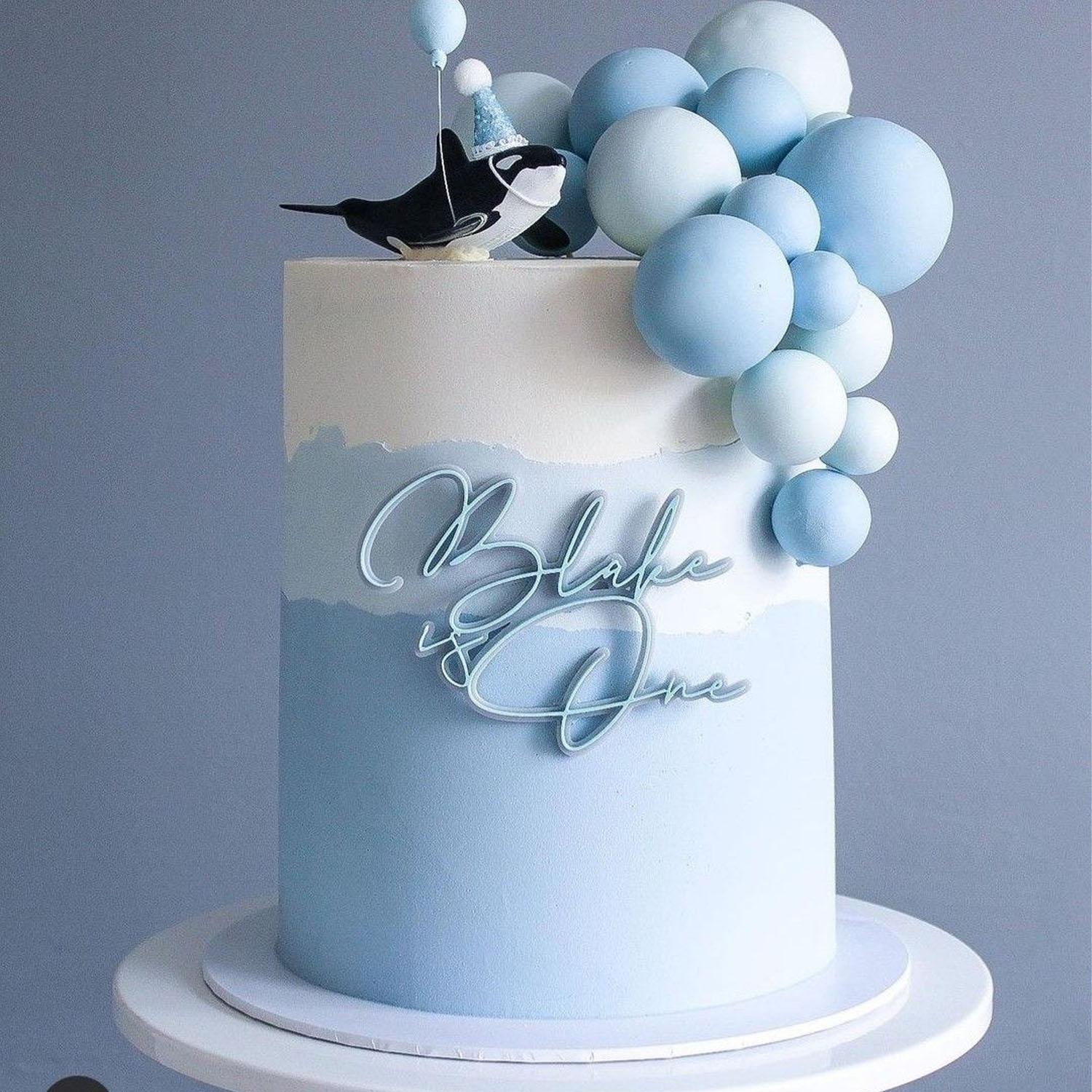10PCS BLUE SPHERE CAKE TOPPER