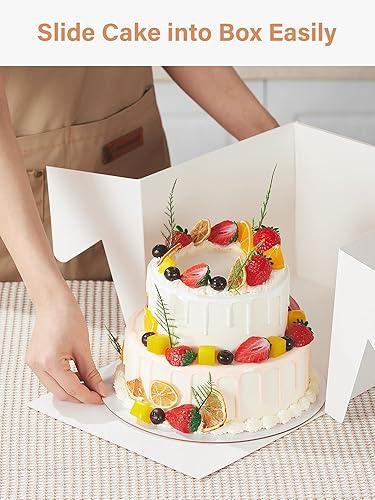 SQUARE 1KG 10" X10" X10" TALL WHITE CAKE BOX WITH LID