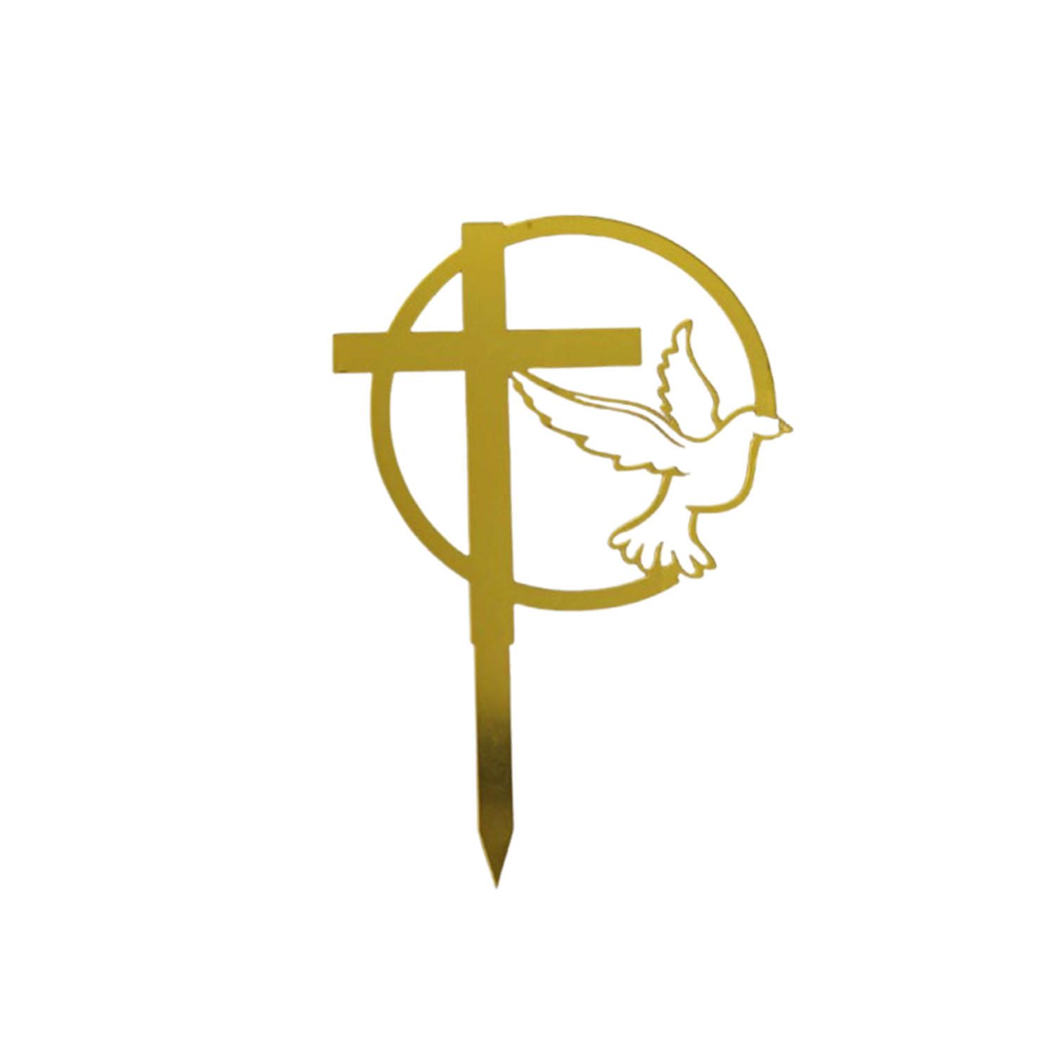 GOLD MIRROR ACRYLIC CHRISTENING DAY TOPPER NO 01