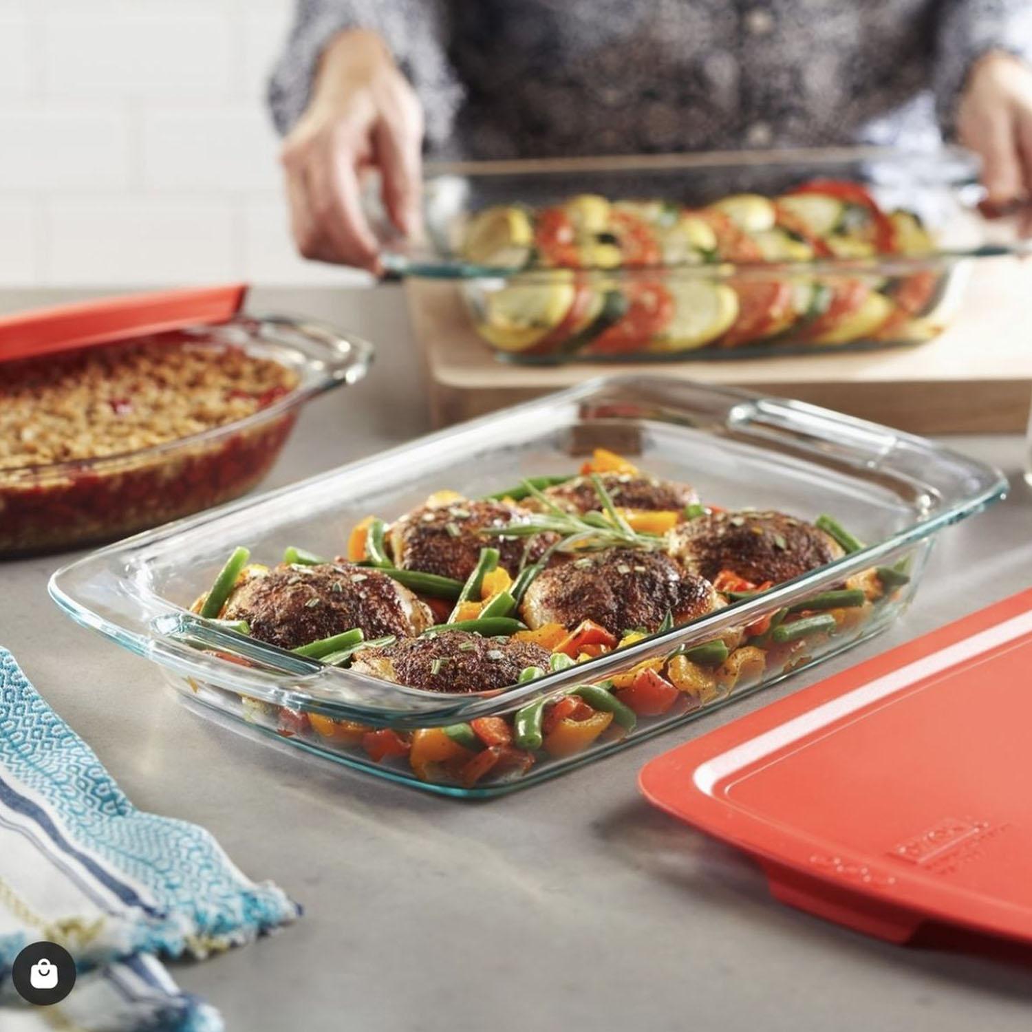 GLASS BAKING TINS 39.5 X 24 X 5CM 1L