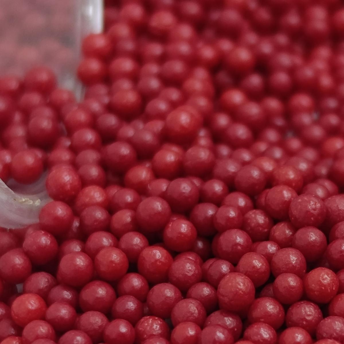 MAROON SUGAR PEARLS 4MM 15GMS