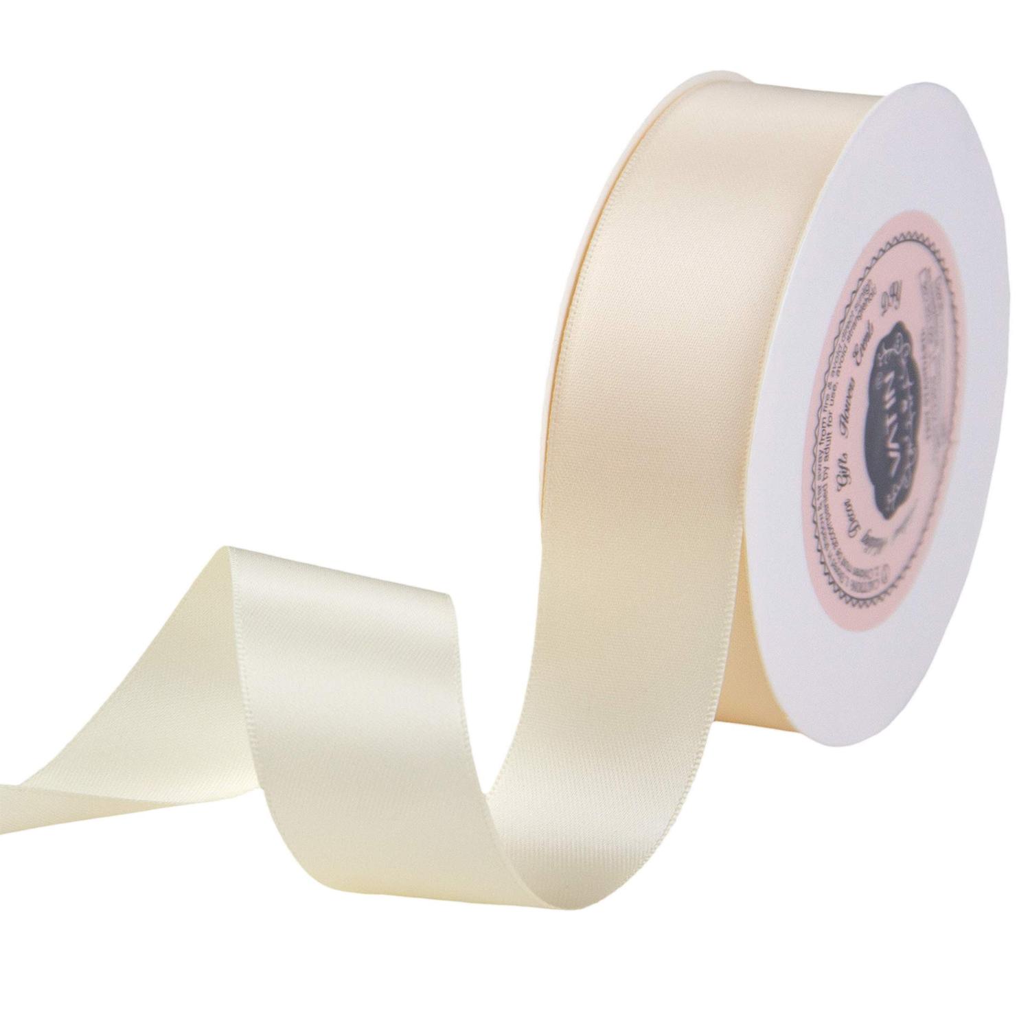 1'' SATIN CLOTH RIBBON CREAM