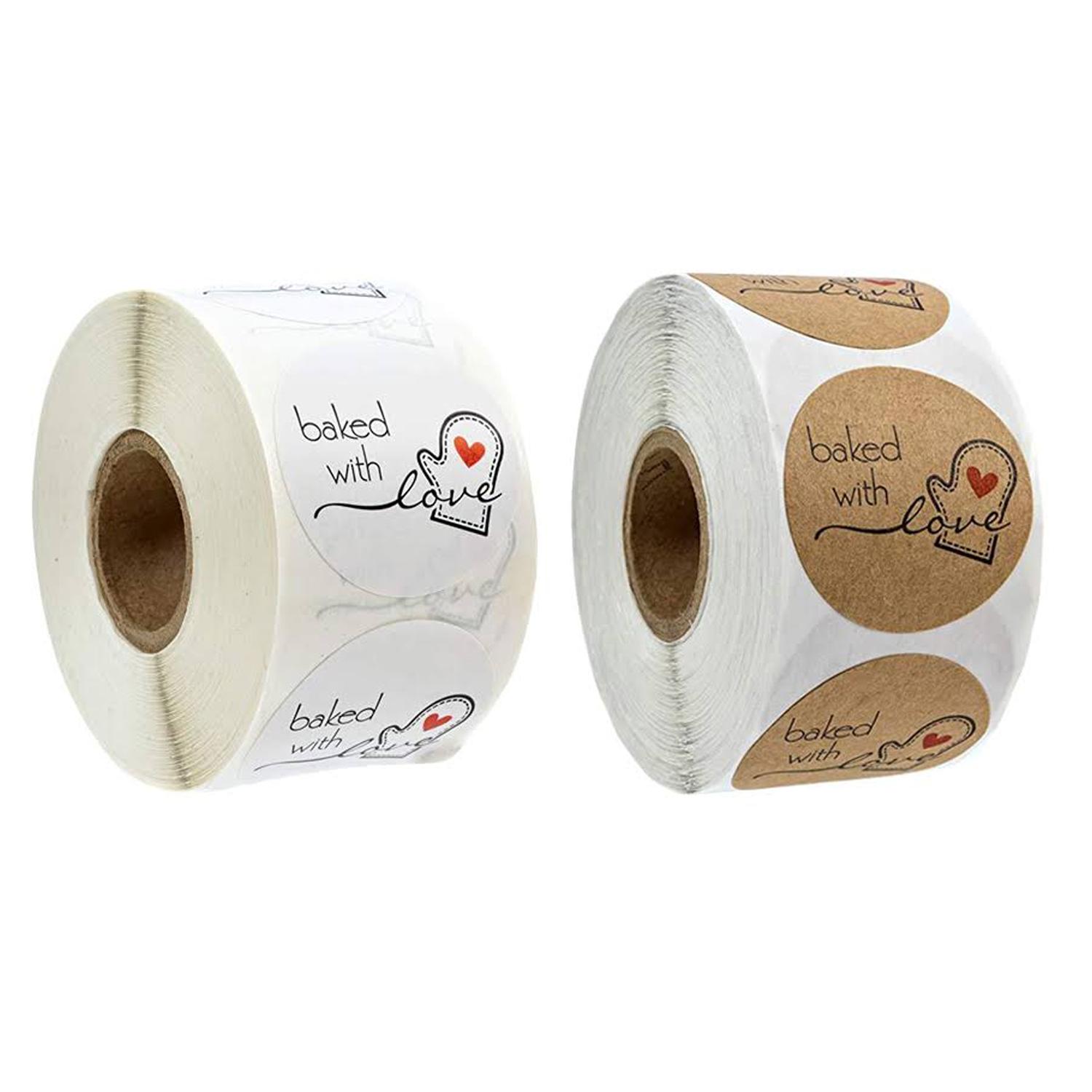 1" BAKED WITH LOVE STICKER ROLL