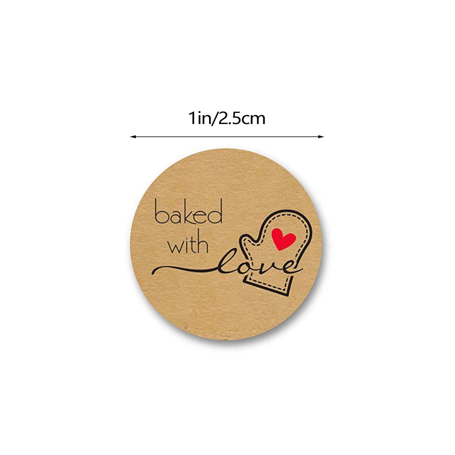 1" BAKED WITH LOVE STICKER ROLL